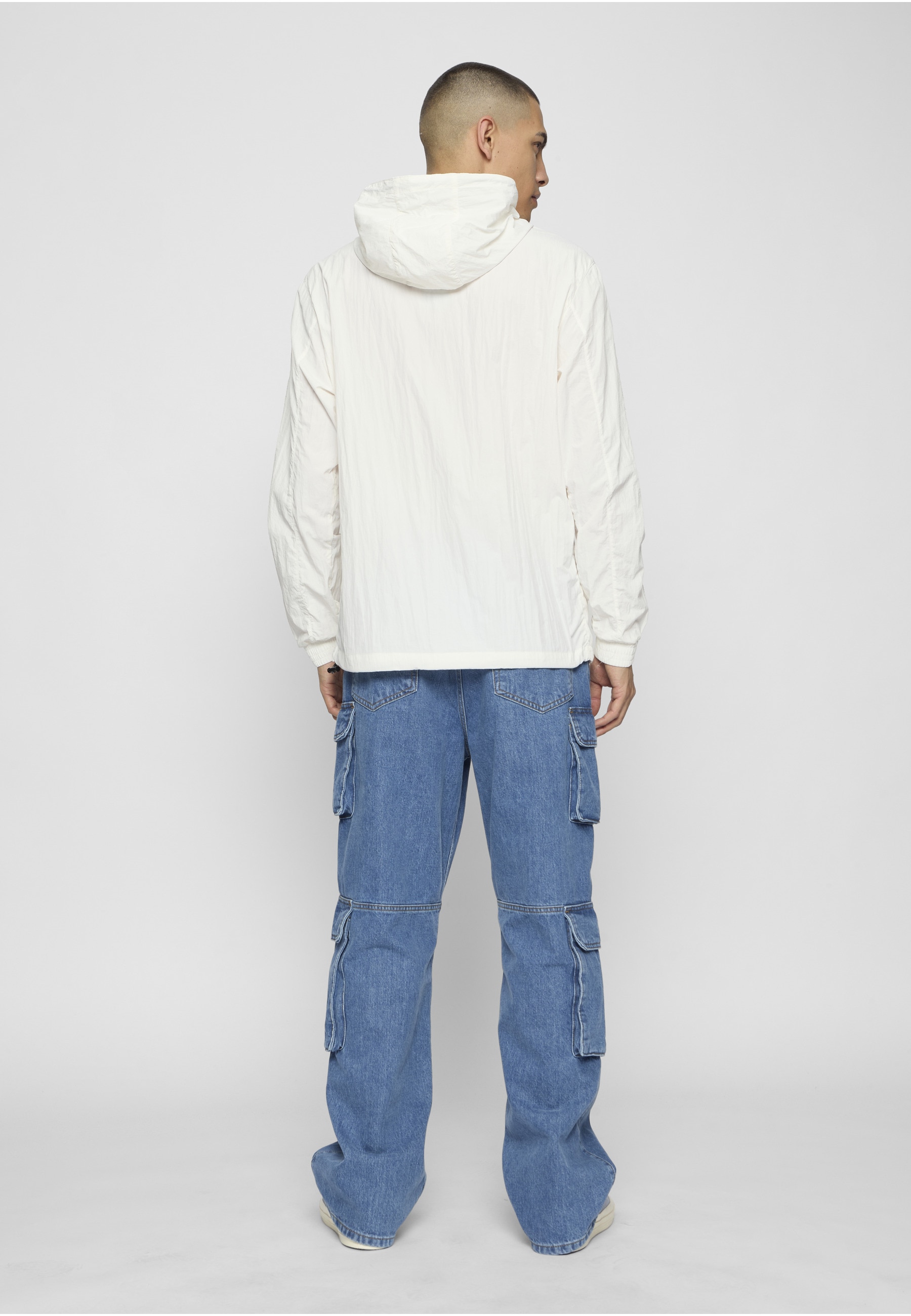 URBAN CLASSICS Windbreaker »Urban Classics Herren Crinkle Nylon Pull Over Jacket« 1 Stk. tlg. mit Kapuze