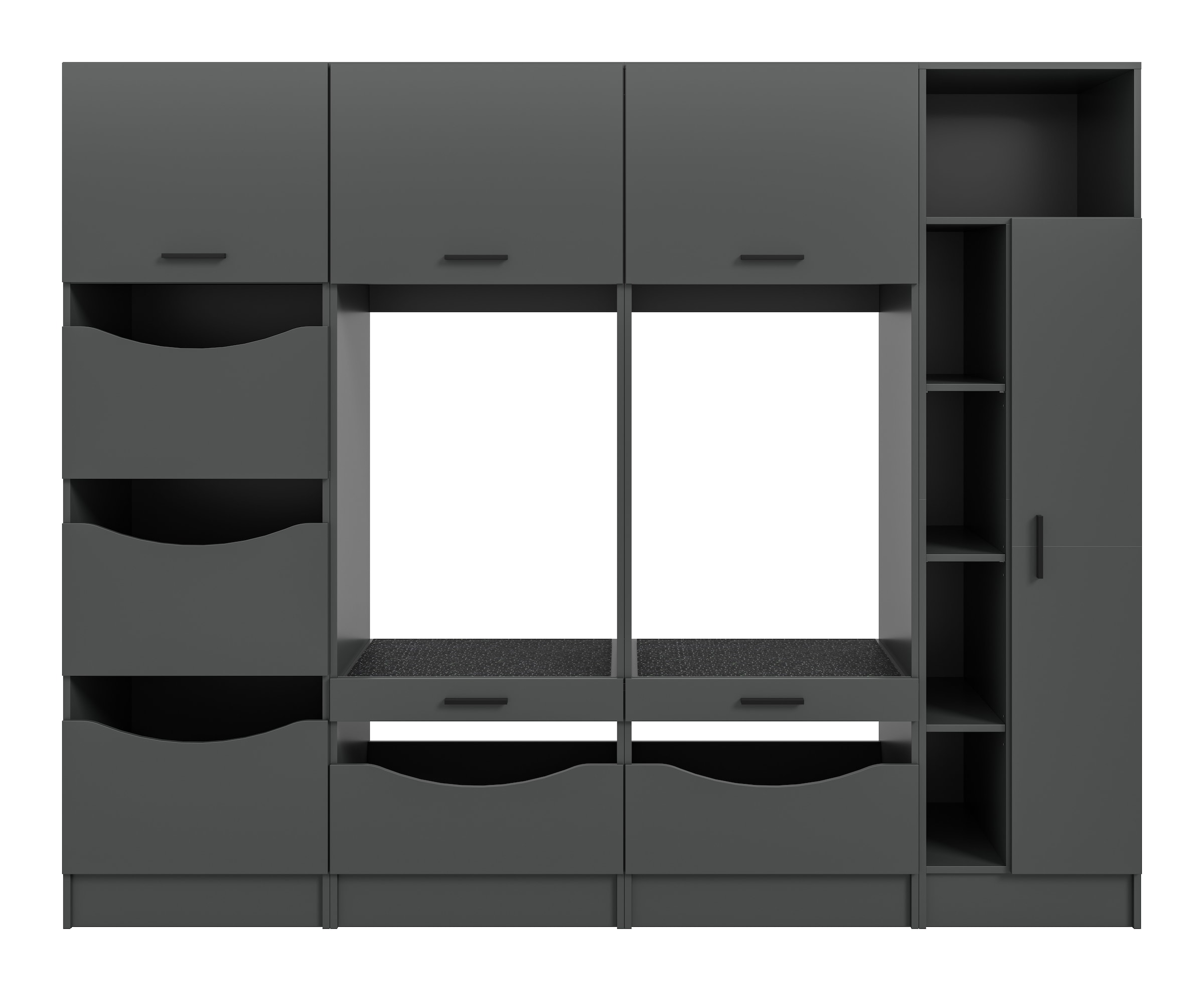 welltime Mehrzweckschrank-Set »FALAS,  4-teilig, Hauswirtschaftsraum Set, Breite 242 cm« 2x Waschmaschinenumbauschrank, 1x Wäscheschrank & 1x Mehrzweckschrank, 