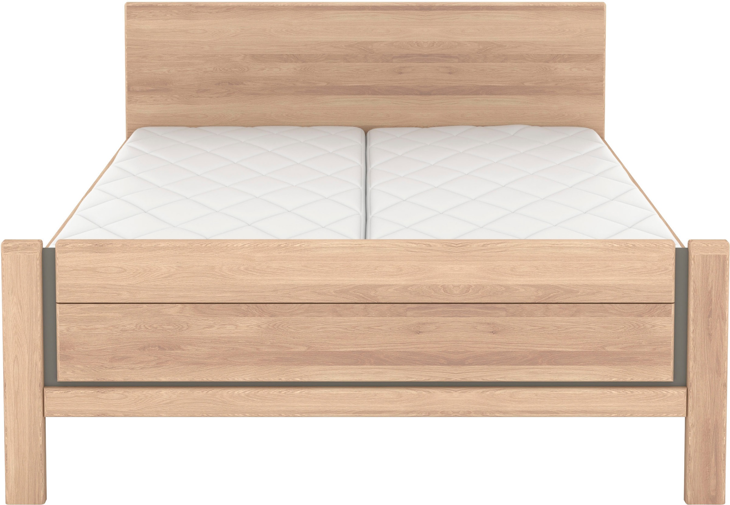 Musterring Holzbett »Sorrent, Bettgestell, Bettrahmen, teilmassiv Eiche«, (MADE IN GERMANY), Eiche teilmassiv, Liegehöhenverstellung, Stollenfußteil