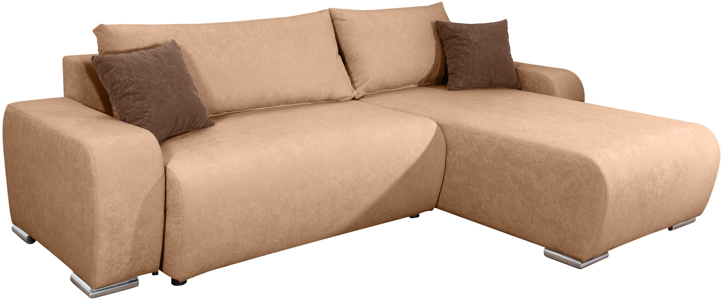 COLLECTION AB Ecksofa »Pia L-Form, B: 237 cm« Bettfunktion, Bettkasten & 2 Zierkissen, Federkern