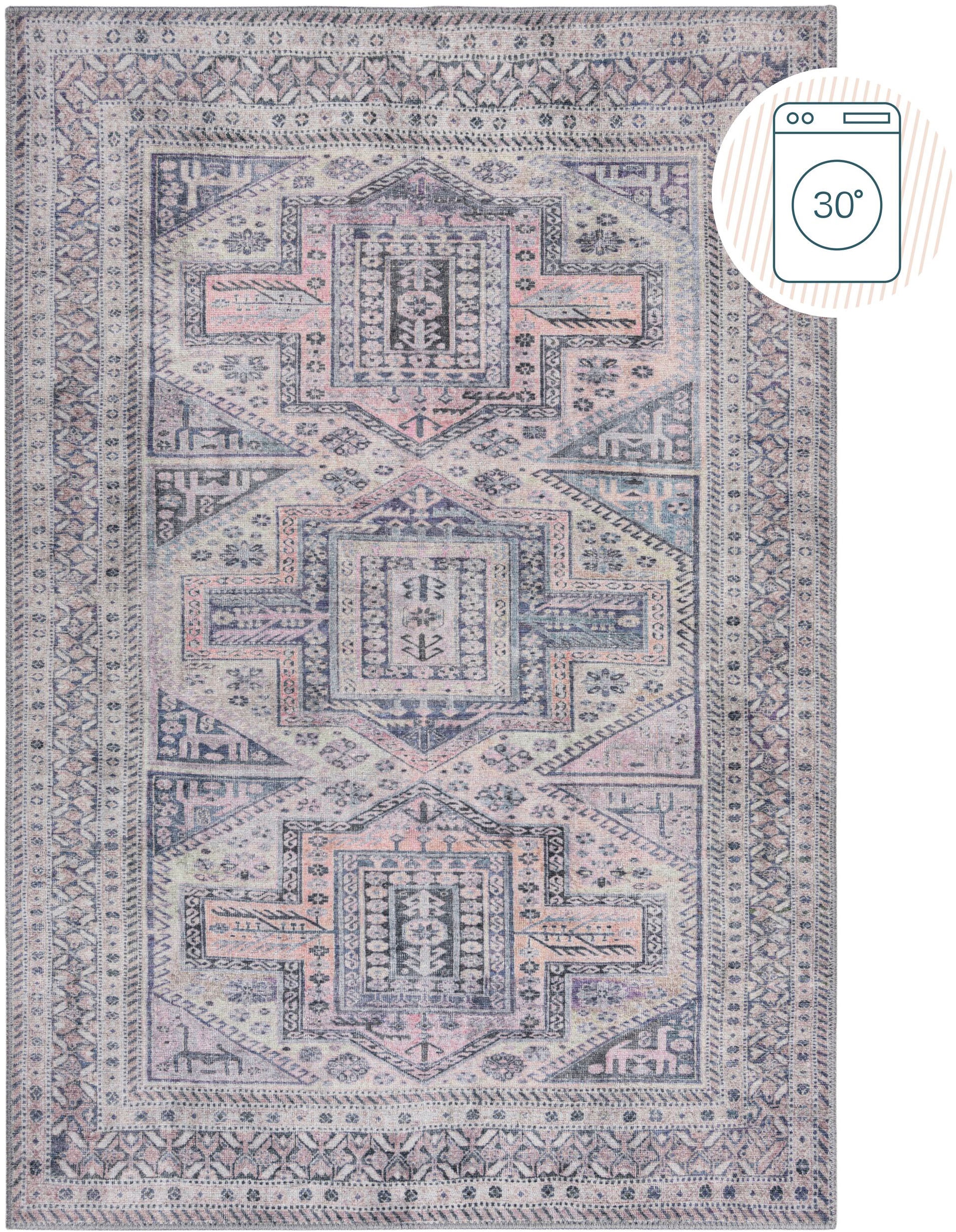 FLAIR RUGS Teppich »Otis«, rechteckig, 4 mm Höhe, Waschbarer Traditioneller günstig online kaufen