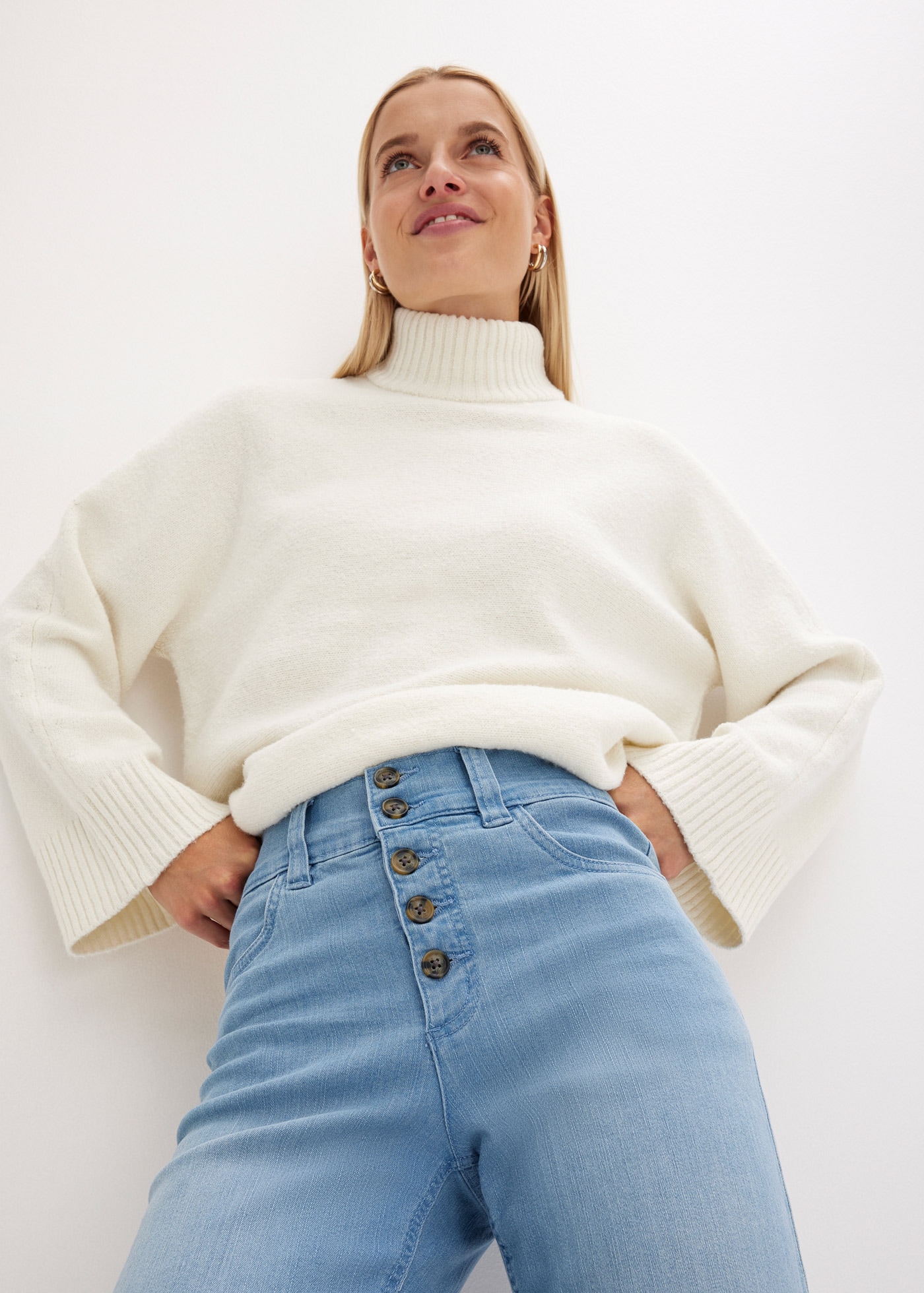 bonprix Straight-Jeans »Straight-Jeans High Waist, Stretch«, Straight-Jeans High Waist, Stretch
