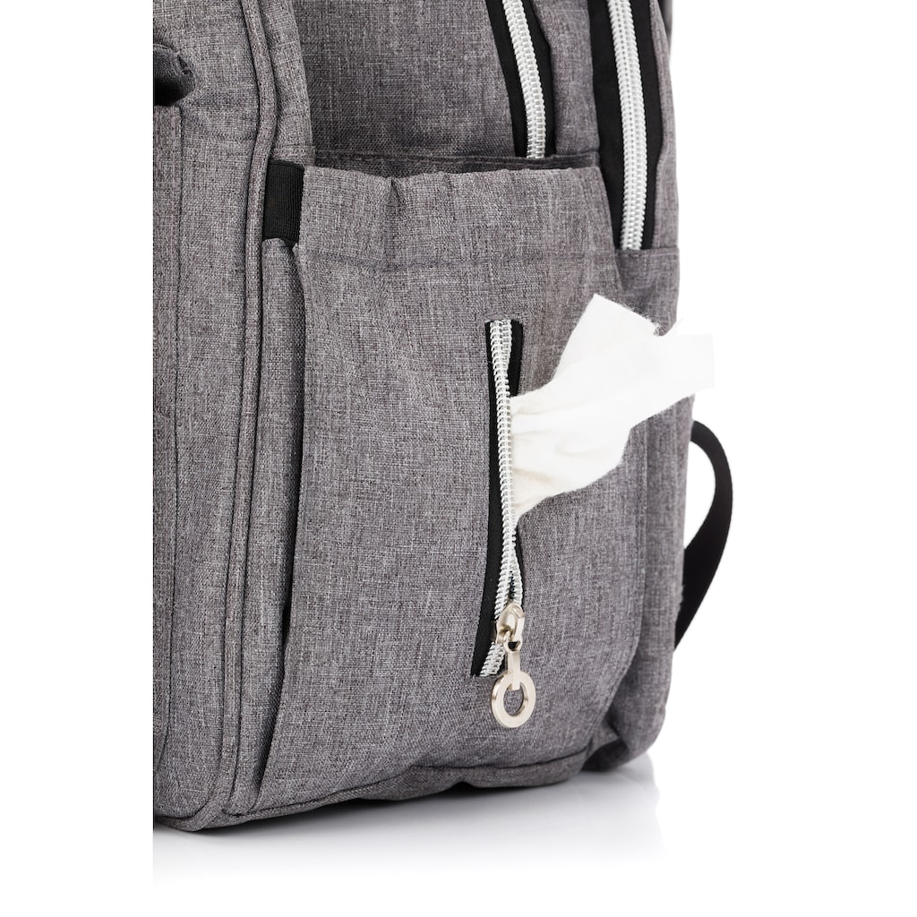 Fillikid Wickelrucksack »Rom, hellgrau«