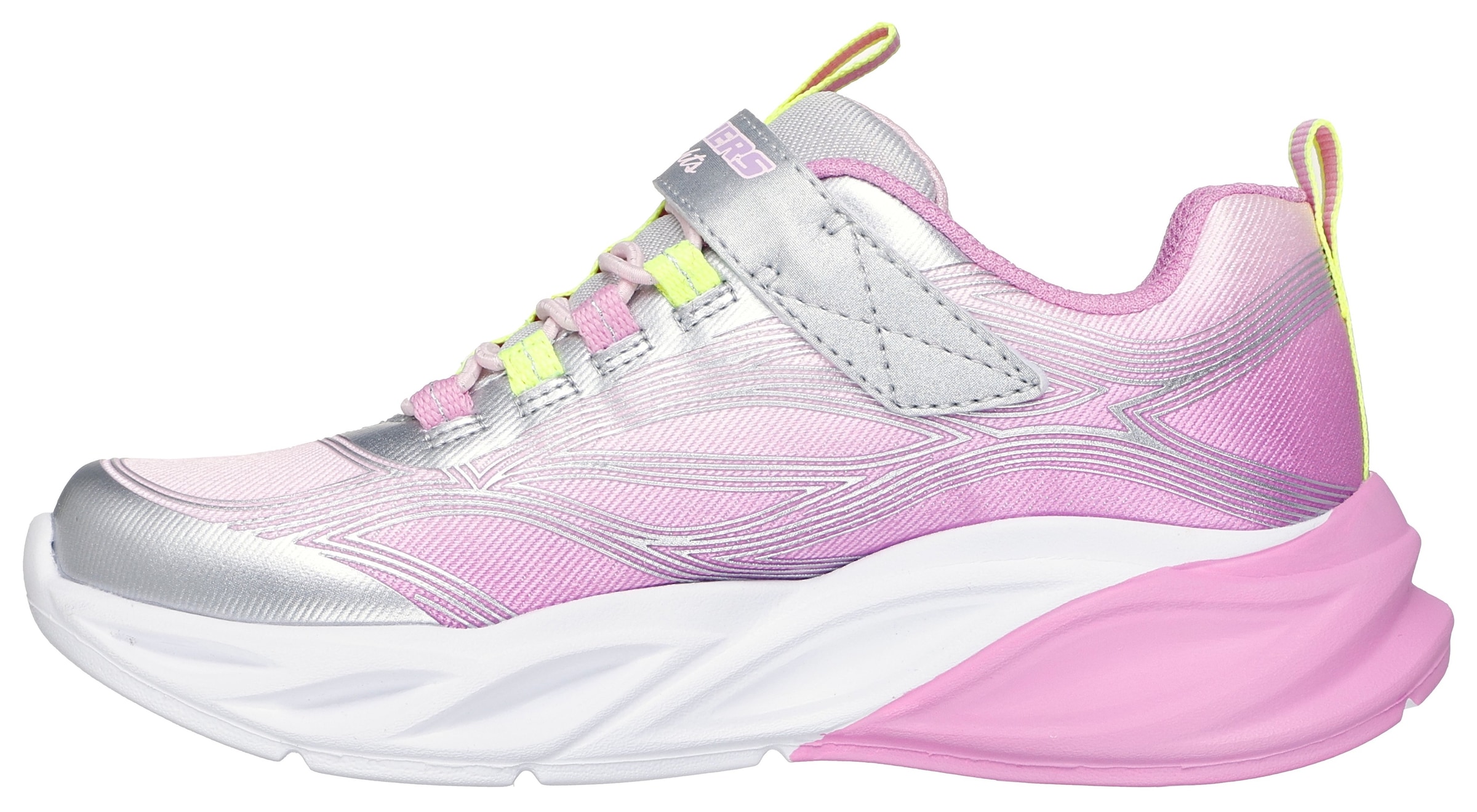 Skechers Sneaker »COSMIC GLOW LIGHTS«, Klettschuh mit Glitzer, Größenschablone zum Download