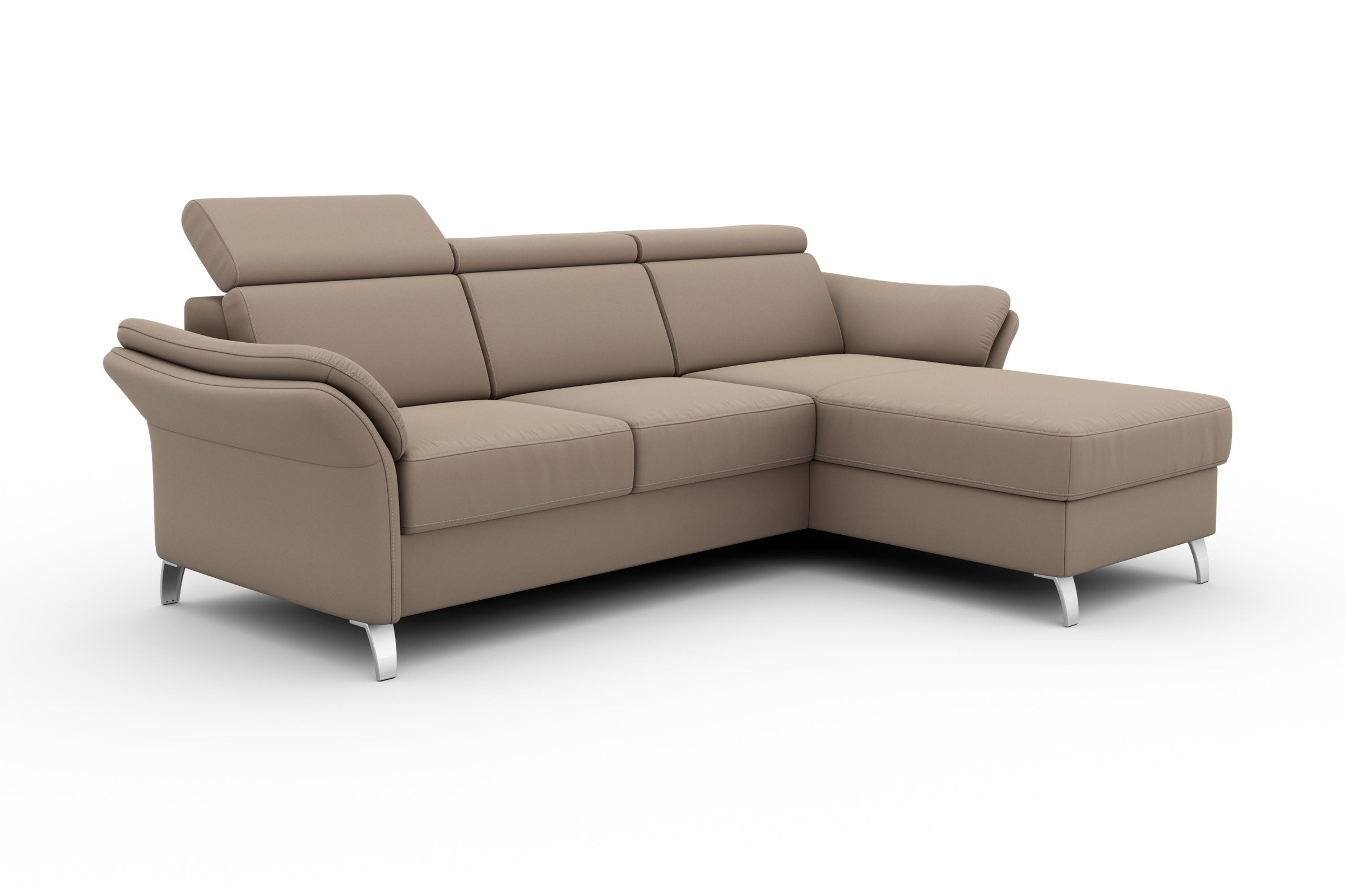 sit&more Ecksofa »Vincenzo L-Form«, inklusive Kopfteilverstellung, wahlweise mit Bettfunktion, Bettkasten