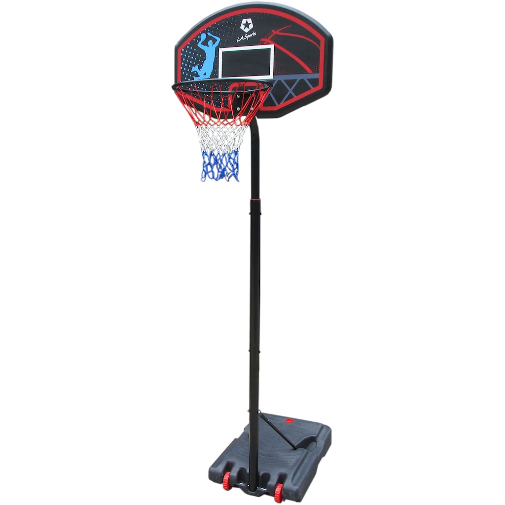 L.A. Sports Basketballkorb, (Set, 3 St., Komplett-Set mit Basketballkorb, Netz und Ständer)