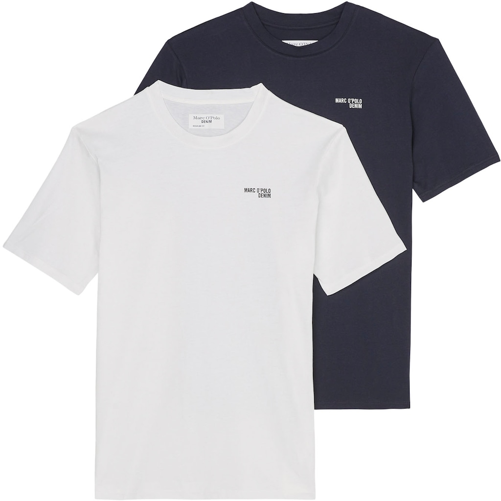 Marc O'Polo DENIM T-Shirt (2er-Pack) mit kleinem Logo-Print vorne