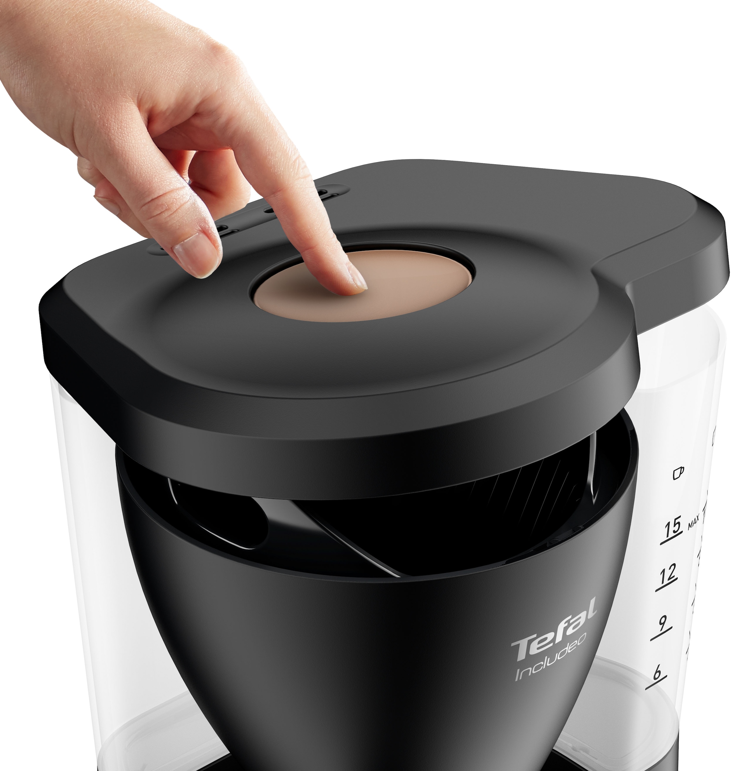 Tefal Filterkaffeemaschine »CM5338 Incluedo«, 1,25 l Kaffeekanne, 1,25 L, 10 - 15 Tassen, herausnehmbarer Filtereinsatz mit zwei Griffen