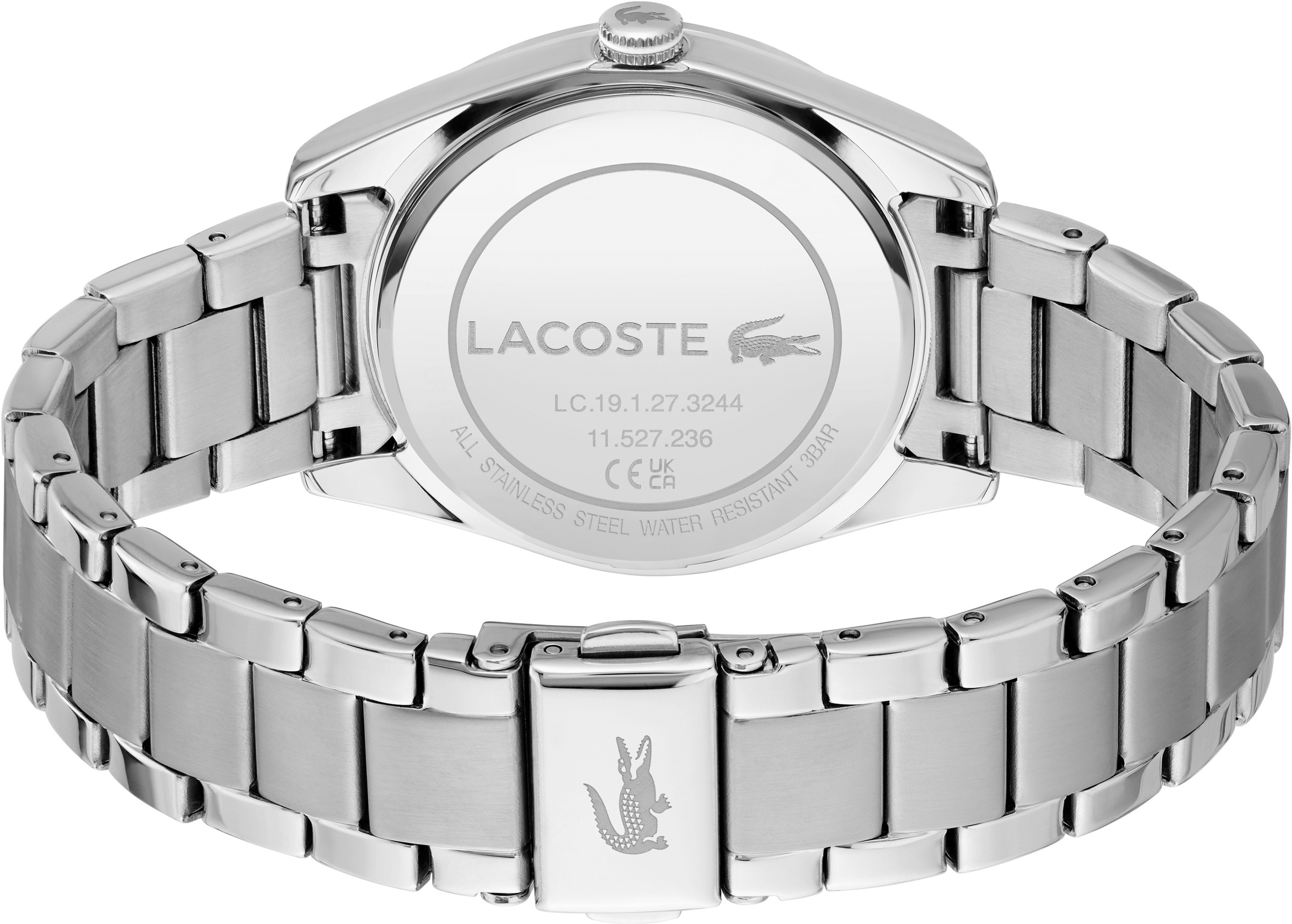 Lacoste Quarzuhr »CAPUCINE«, Armbanduhr, Damenuhr, analog, Glaskristalle, Edelstahlarmband