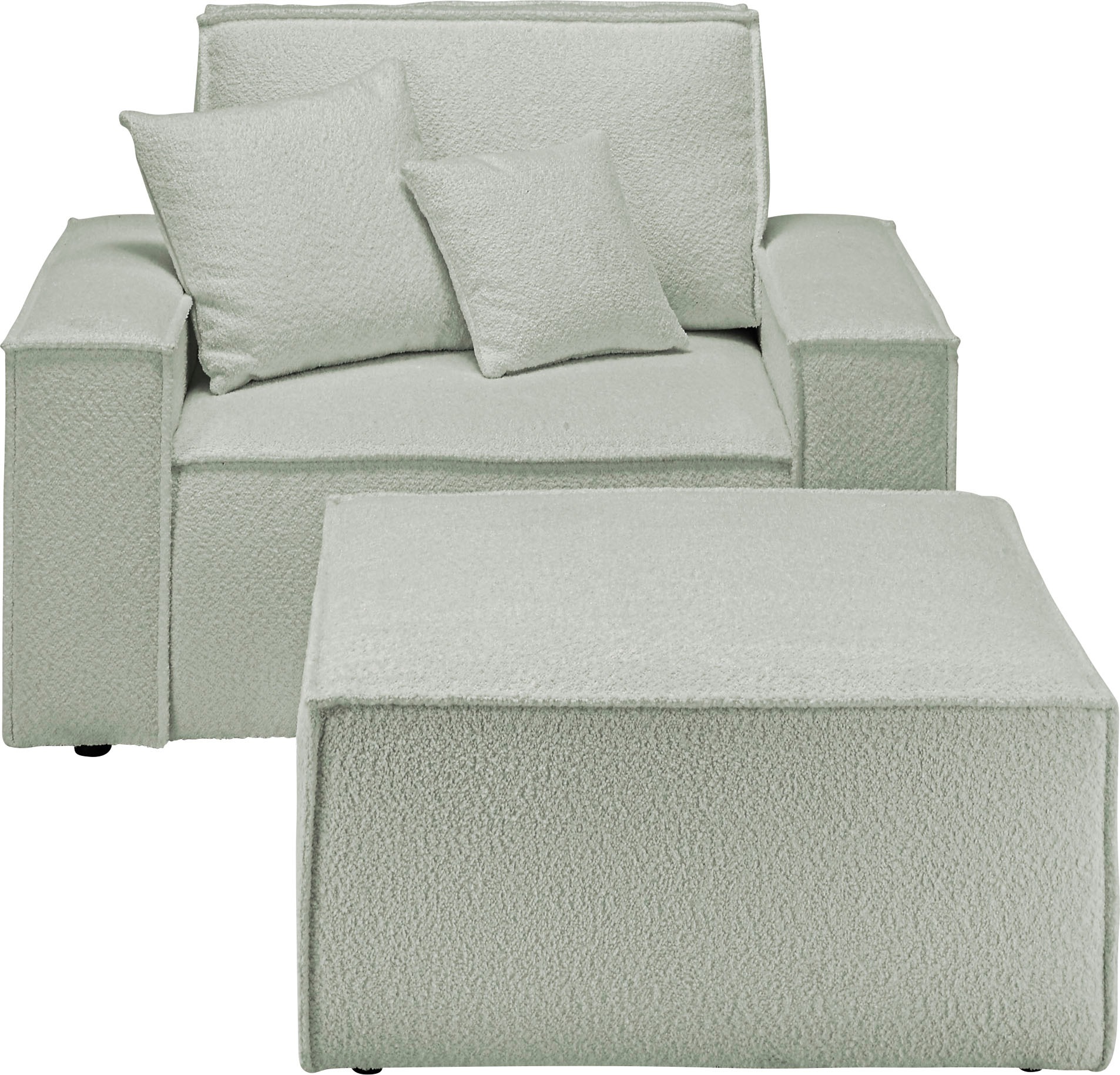 andas Loveseat »FINNLEY, Loveseat & Hocker im Set, trendige Stoffe, inkl. Z günstig online kaufen