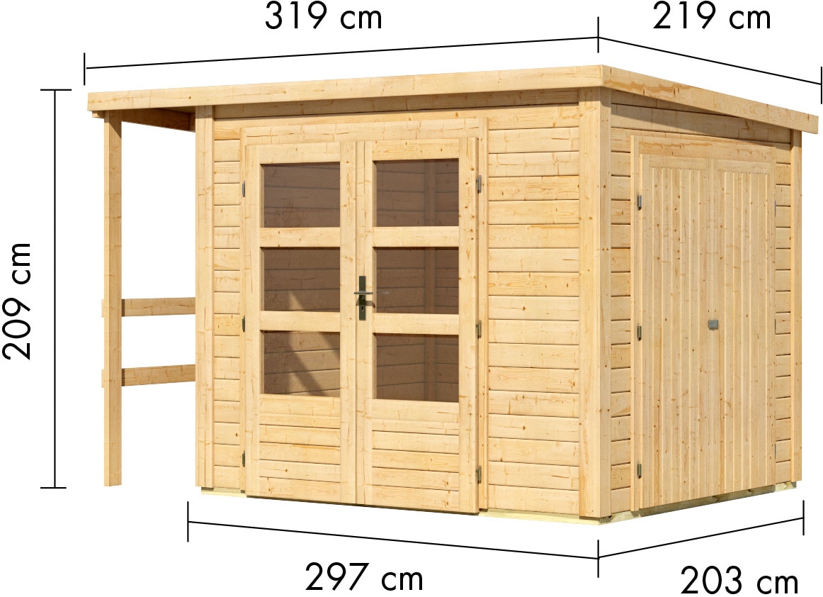 Karibu Gartenhaus »Grundfläche 4,87 qm«, aus hochwertiger nordischer Fichte