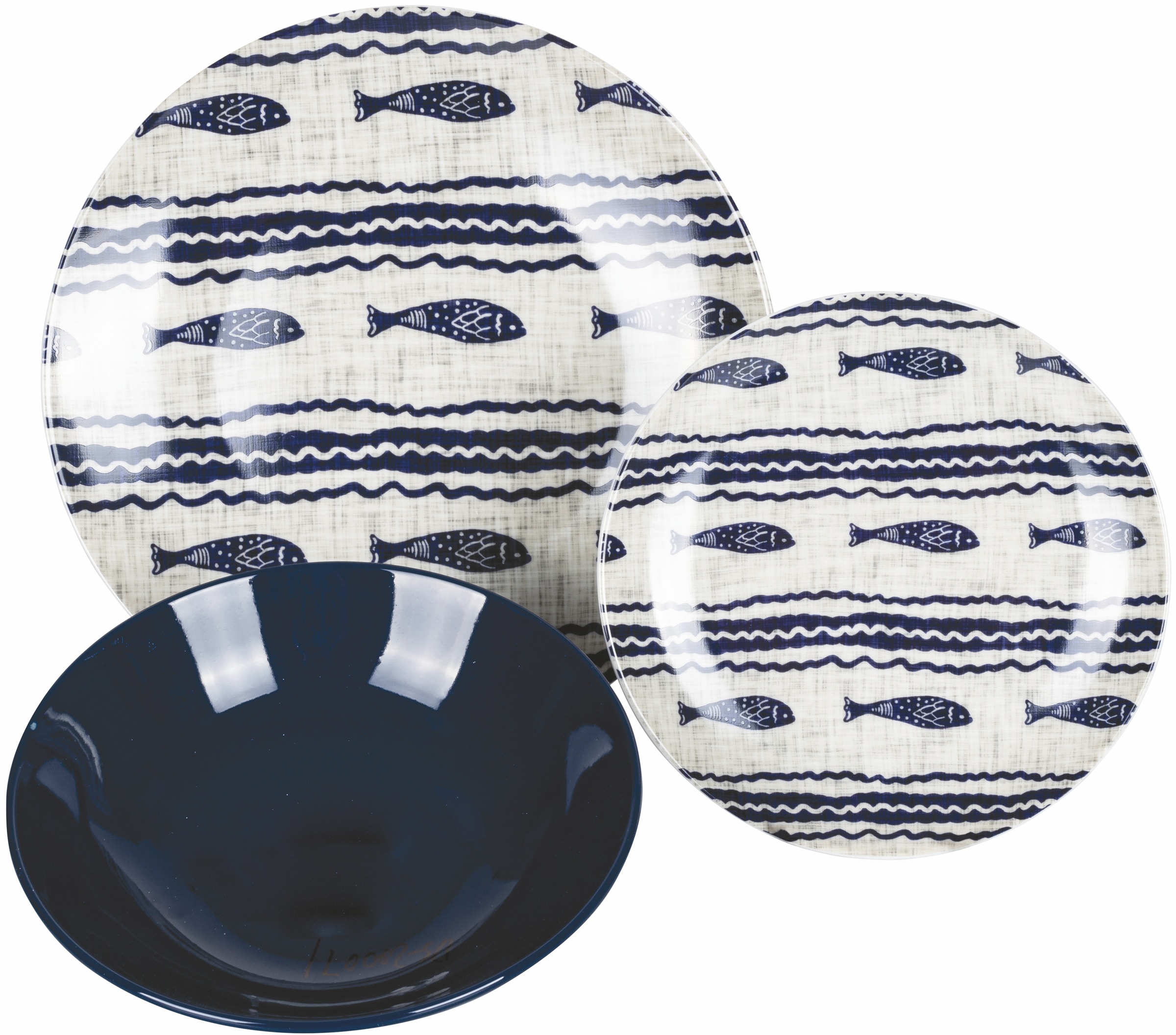 Villa d'Este Teller-Set »Geschirr-Set Tulum«, (Set, 18 tlg.), Service, Tafelservice, 18 Teile, für 6 Personen