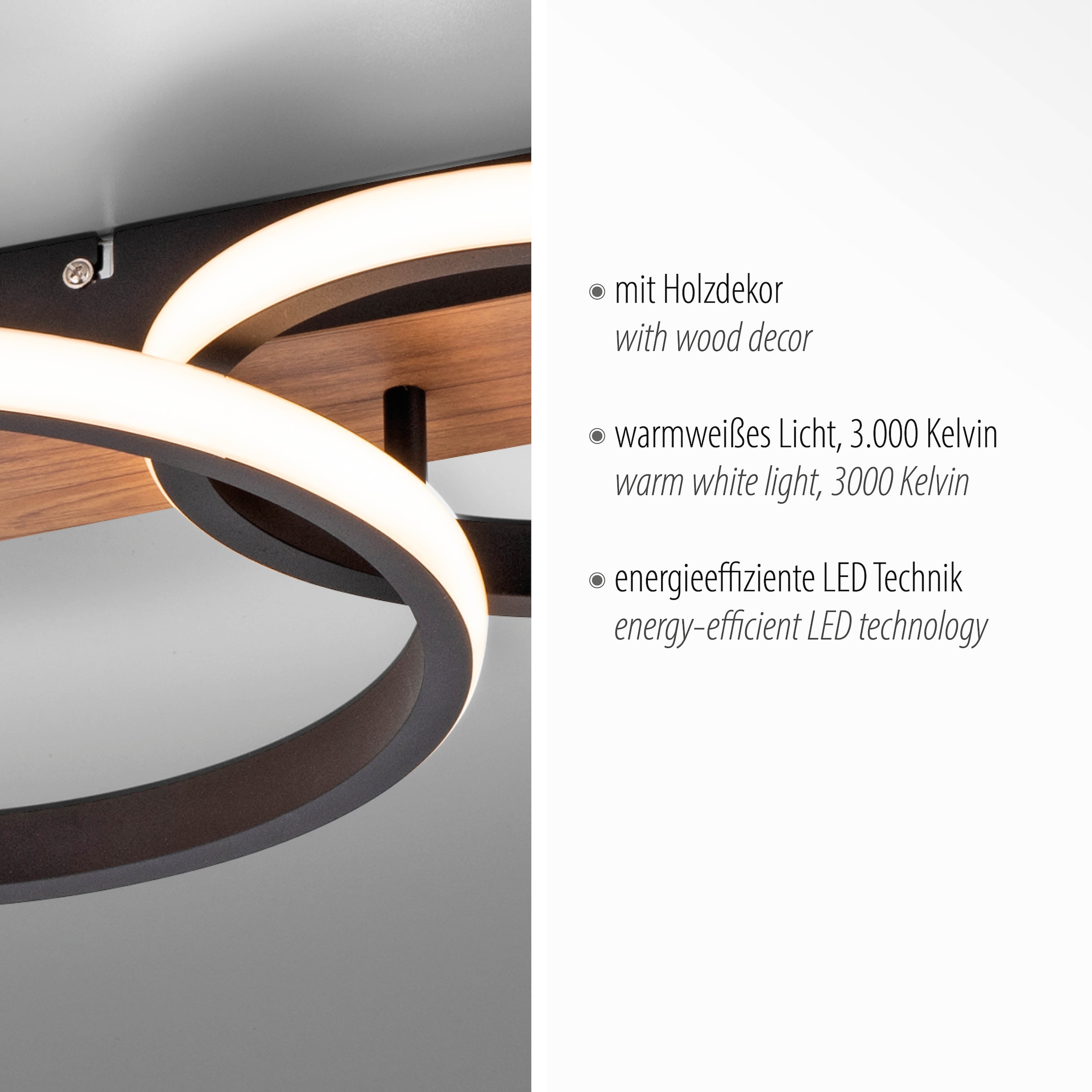 JUST LIGHT Deckenleuchte »TROOPER« LED-Board 1 Stk. Warmweiß LED