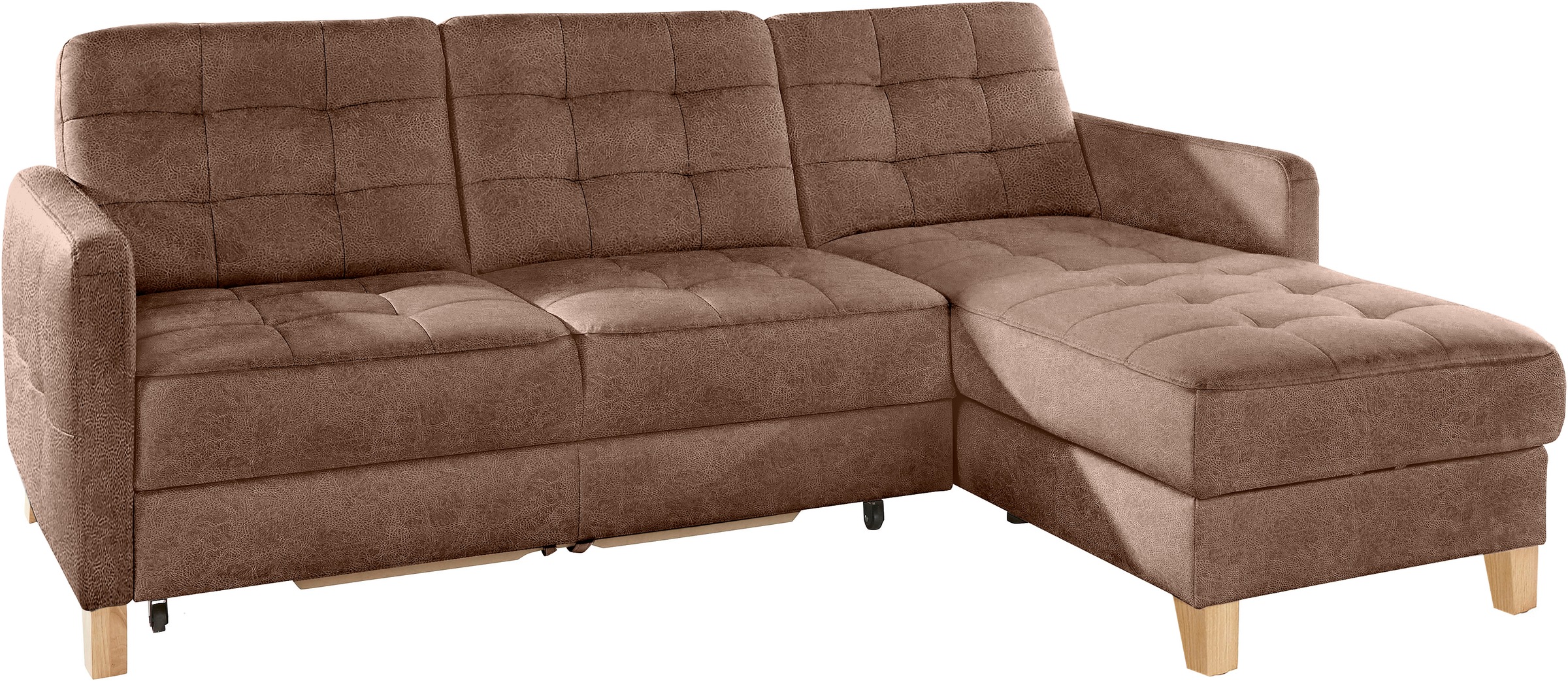 exxpo - sofa fashion Ecksofa »Elio, kompakt und komfortabel, bequem und zeitloses Design, L-Form«, wahlweise mit Bettfunktion