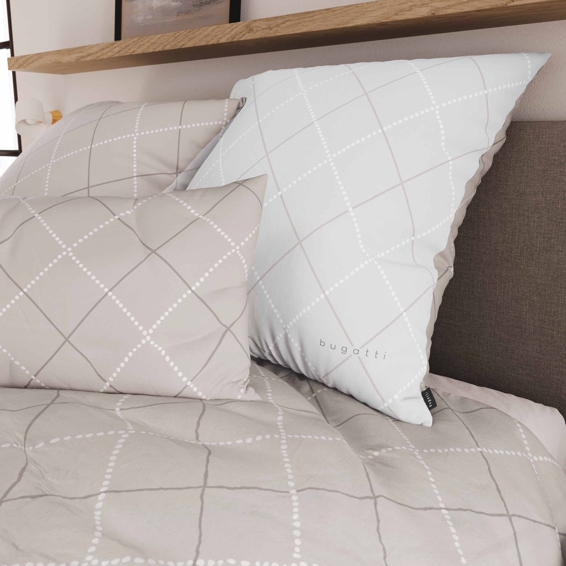 bugatti Bettwäsche »Satin-Flanell Kombi-Bettwäsche bugatti« 2 mit glatter Satin- und kuscheliger Flanellseite