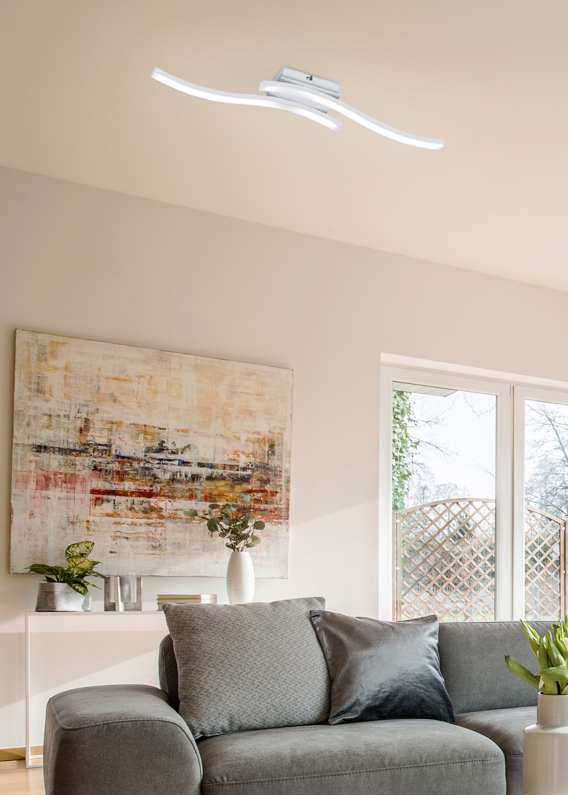 REALITY Leuchten LED Deckenleuchte »Route«, 2 flammig, Leuchtmittel LED-Modul | LED fest integriert, moderne Deckenlampe 2-flammig, LEDs mit 2x 500 Lumen