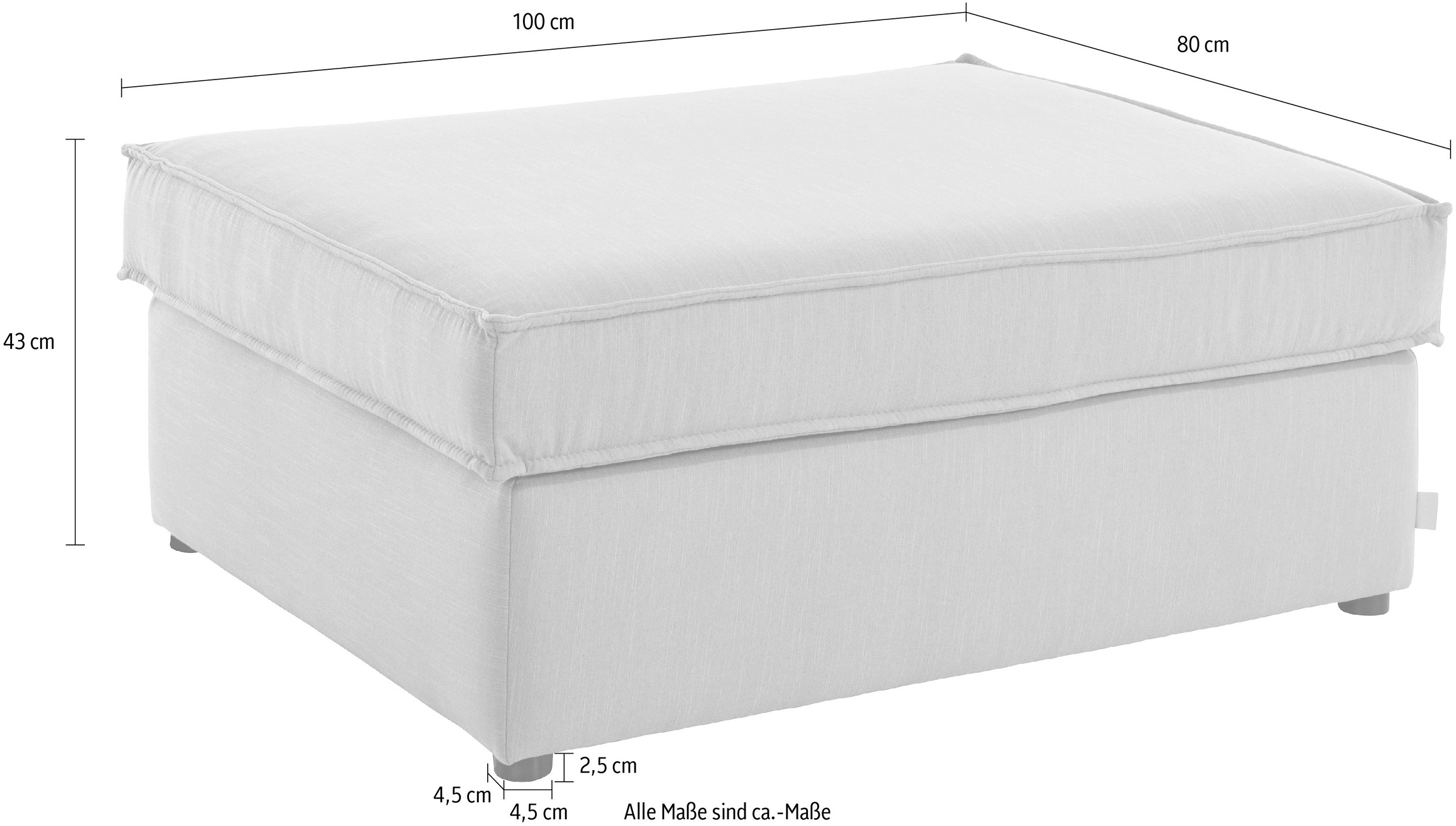 RAUM.ID Polsterhocker Florid, einzeln stellbar oder als Teil eines Modulsofas