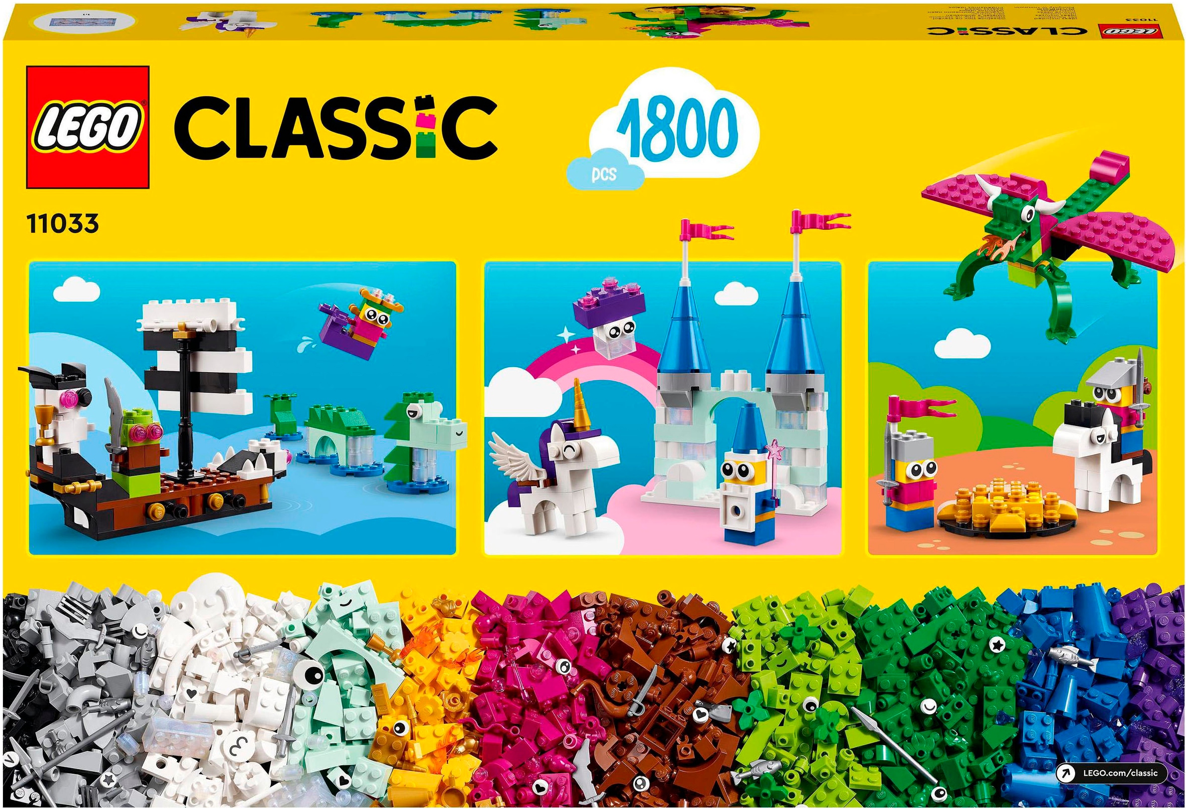 LEGO® Konstruktionsspielsteine »Fantasie-Universum Kreativ-Bauset (11033), LEGO® Classic«, (1800 St.), Made in Europe