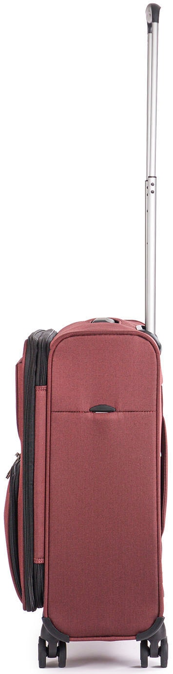 Stratic Weichgepäck-Trolley »Bendigo Light + S, redwine«, 4 Rollen, Handgepäck Reisekoffer Reisegepäck TSA-Zahlenschloss
