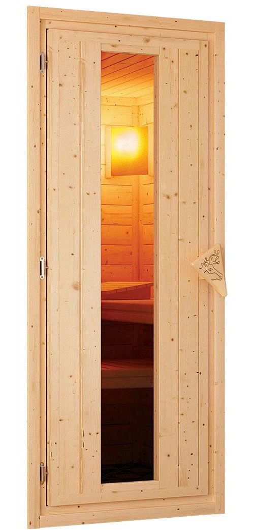Karibu Sauna »Clara« Set,  Ofen 9 kW Bio externe Strg easy