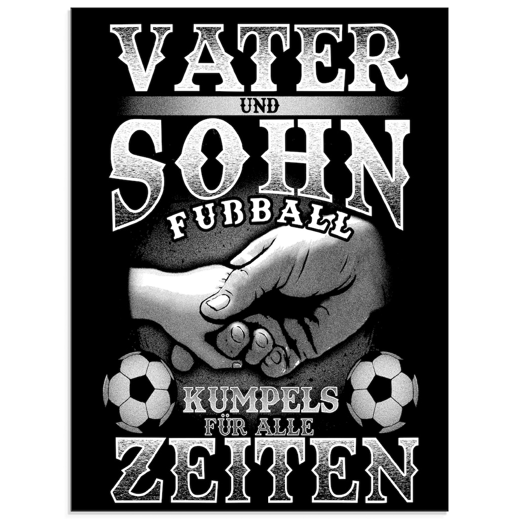 Artland Glasbild »Vater und Sohn Fußball Kumpels«, Sprüche & Texte, (1 St.)