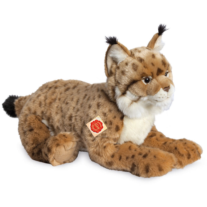 TEDDY HERMANN Kuscheltier »Luchs liegend, 45 cm« zum Teil aus recyceltem Material braun