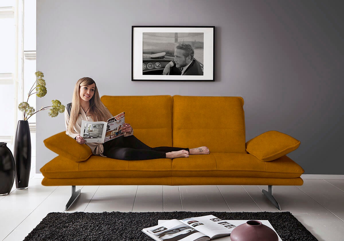 W.SCHILLIG 2-Sitzer »broadway, Designsofa mit tollem Sitzkomfort«, Sitztiefenverstellung, Kopfteil- & Seitenteilverstellung, Breite 216cm