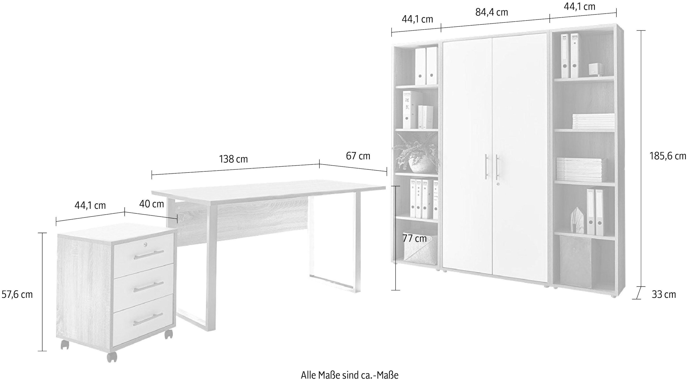 BMG Möbel Büromöbel-Set »Tabor Mini Kombi 3«