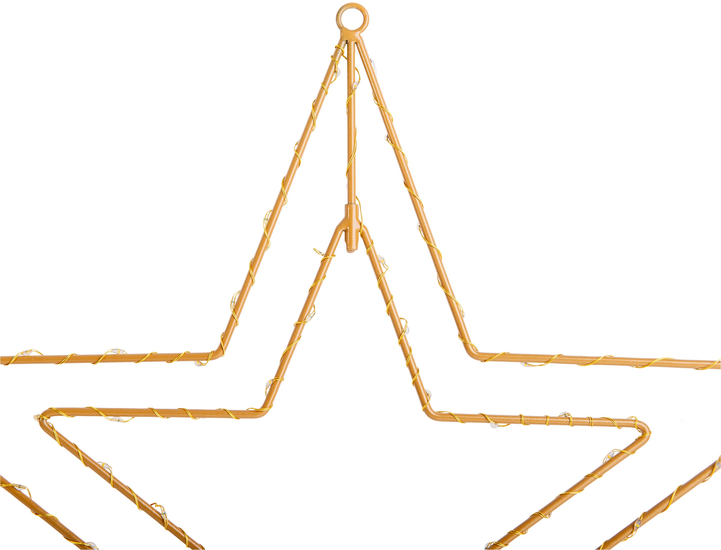 näve Dekolicht »Stern« 1 Stk. Warmweiß golden mit Aufhängung Ã˜ 40cm Licht warmweiß 70 LED IP44