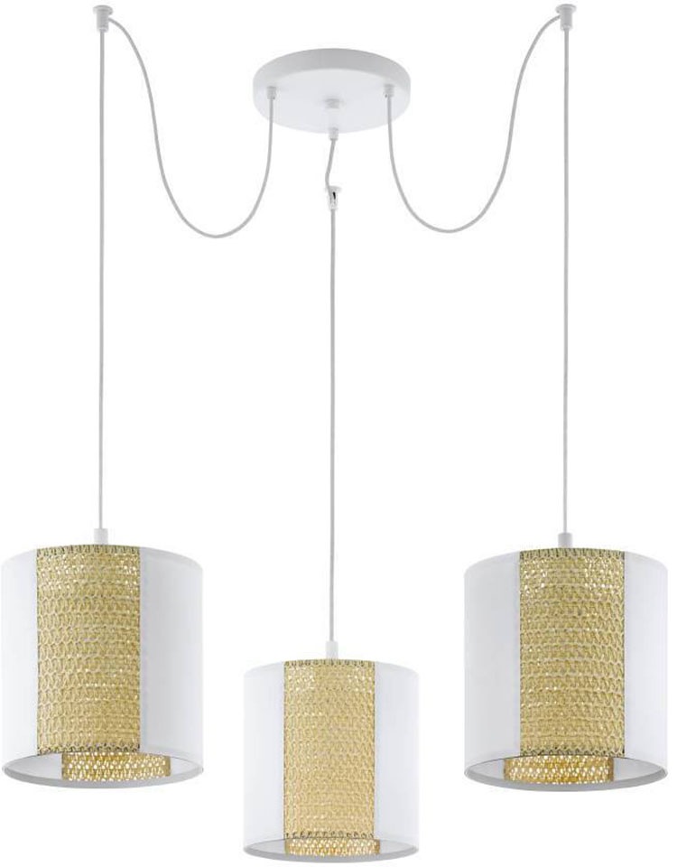 EGLO Hängeleuchte »ARNHEM«, 3 flammig, Leuchtmittel E27 | ohne Leuchtmittel, Ø 96 x H130 cm / exkl. 3 x E27 (je max. 40W) / Seegras, Kraftpapier