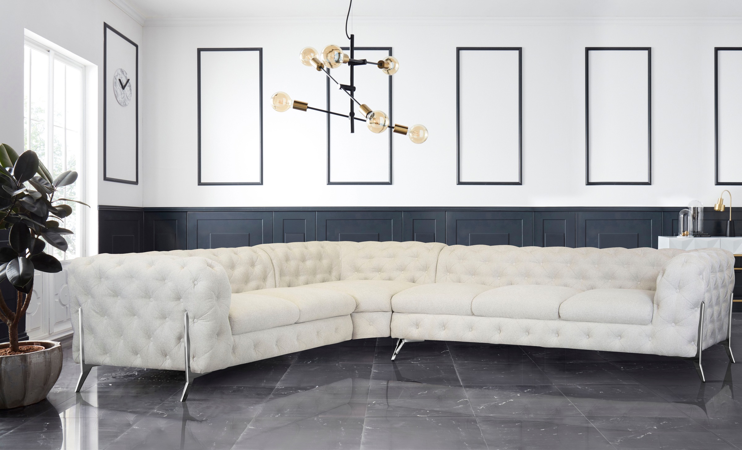 Home affaire Chesterfield-Sofa »Amaury L-Form« großes Ecksofa, Chesterfield günstig online kaufen