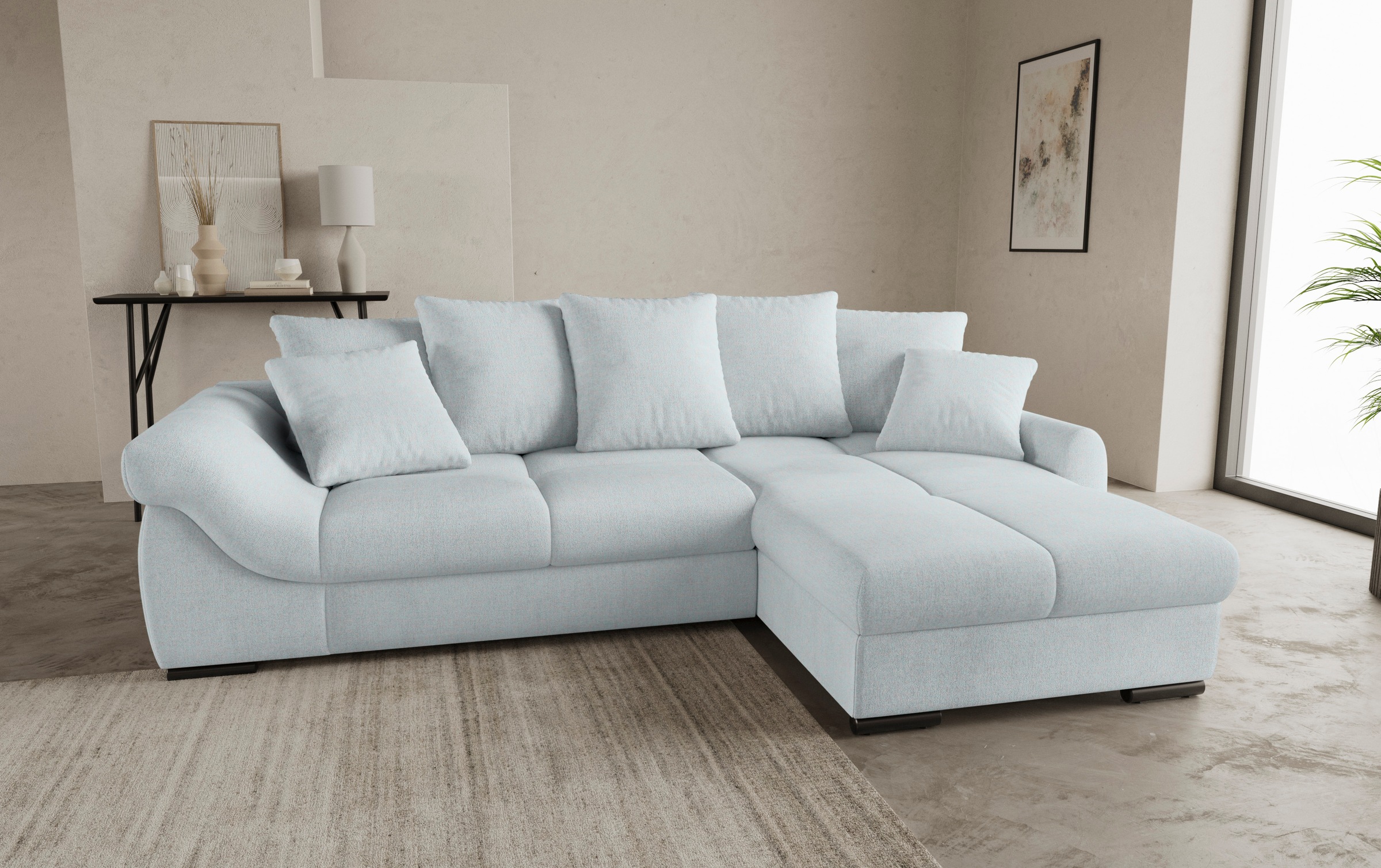 Mr. Couch Ecksofa »Livorno L-Form«, inkl. Hochschläfer-Bettauszug, XL-Bettk günstig online kaufen