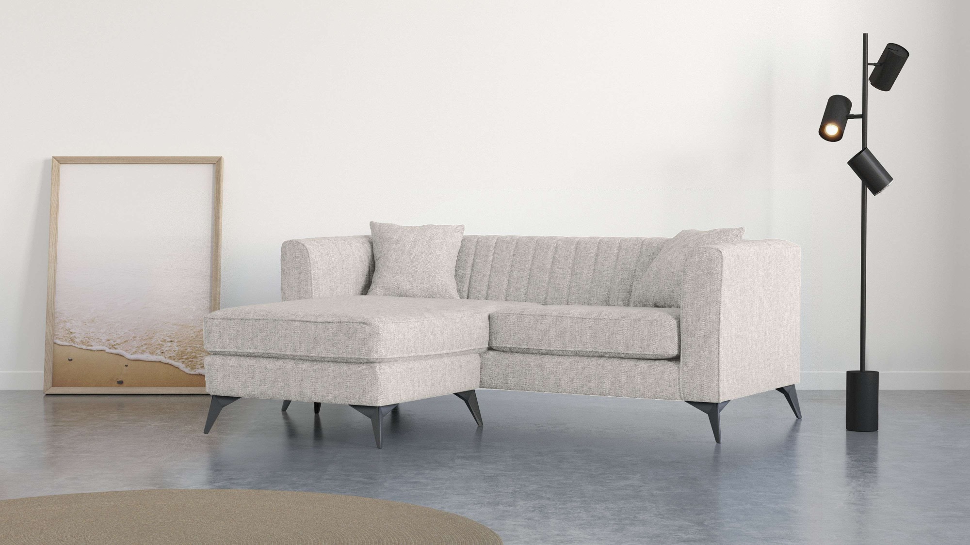 Places of Style Ecksofa »MATTHEW L-Form ideal für kleine Räume, Maße B/T/H: günstig online kaufen