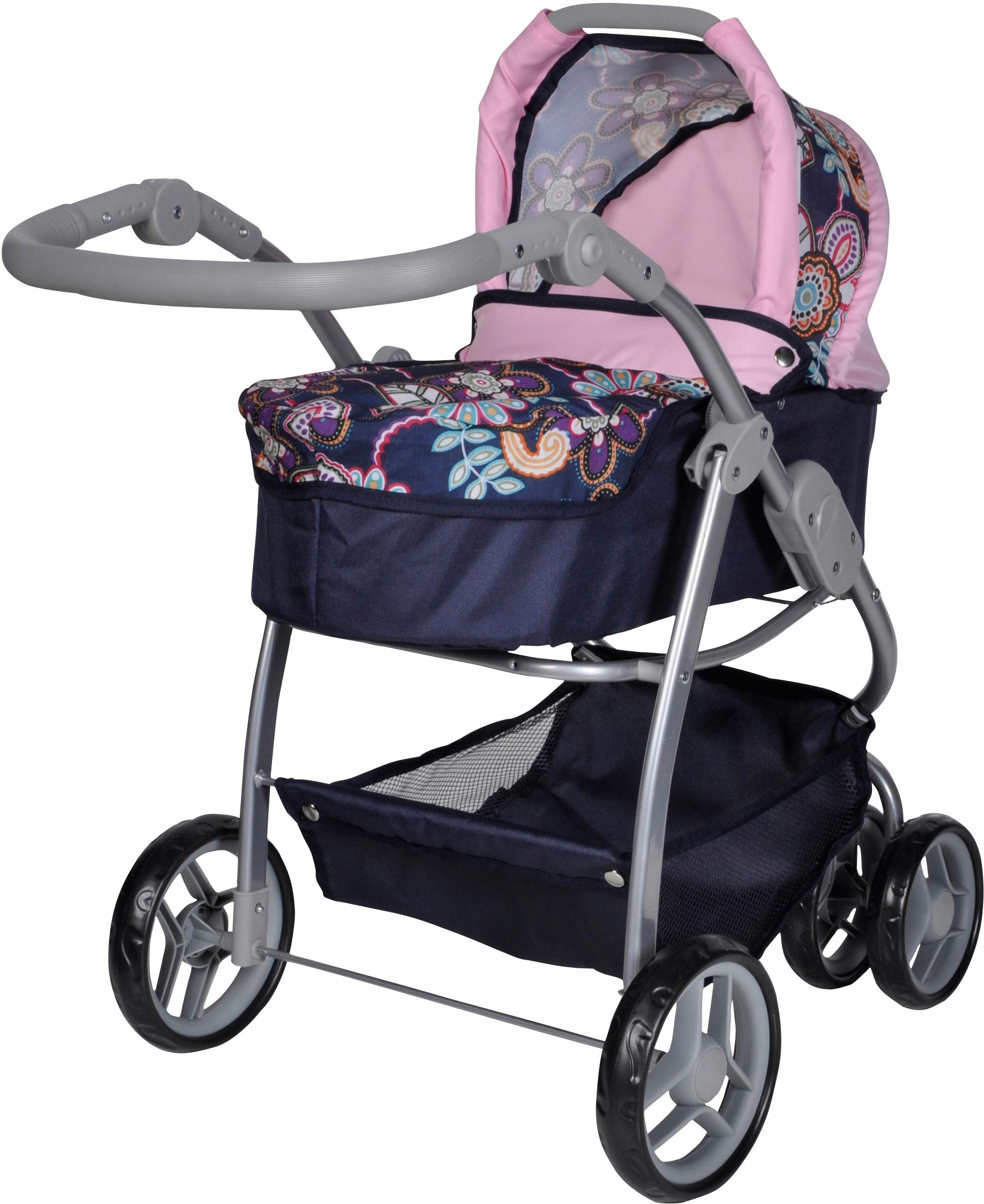 9. Bild von Knorrtoys® Kombi-Puppenwagen »Coco - Blau/Rosa/Blumen«, 2-in-1