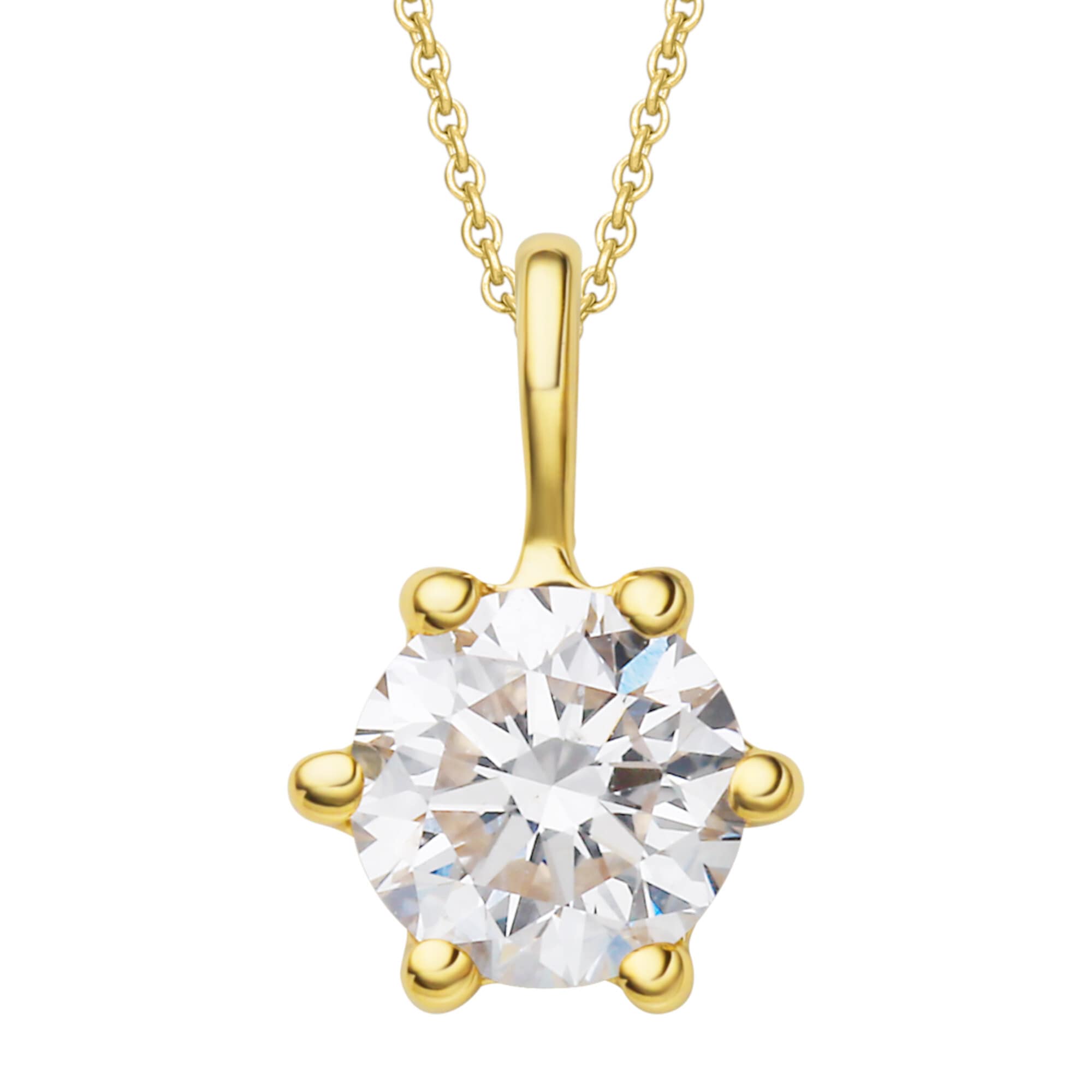 ONE ELEMENT Kette Halskette 25 verstellbarer aus Diamant Set Schmuckset mit Anhänger Anhänger mit Brillant - »0 585 Gelbgold« ct