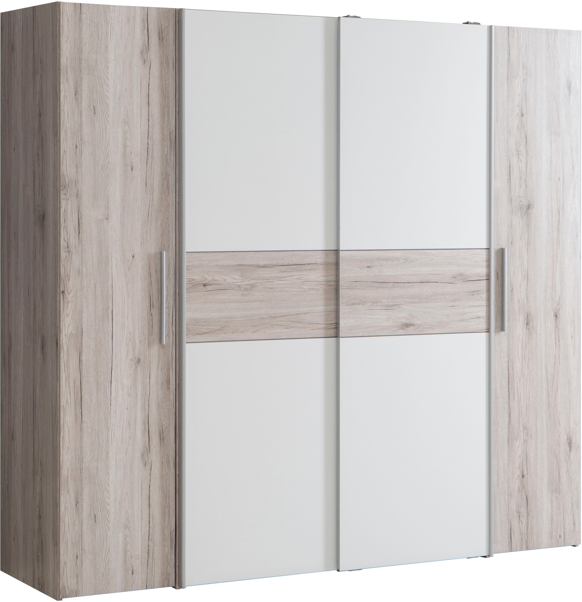 FORTE Kleiderschrank »Kalixtus, OTTOs Choice, TOPSELLER, Made in Europe« B/H/T ca. 200x190x60 cm, 2 Schiebetüren, 2 Drehtüren, 8 Einlegeböden,...