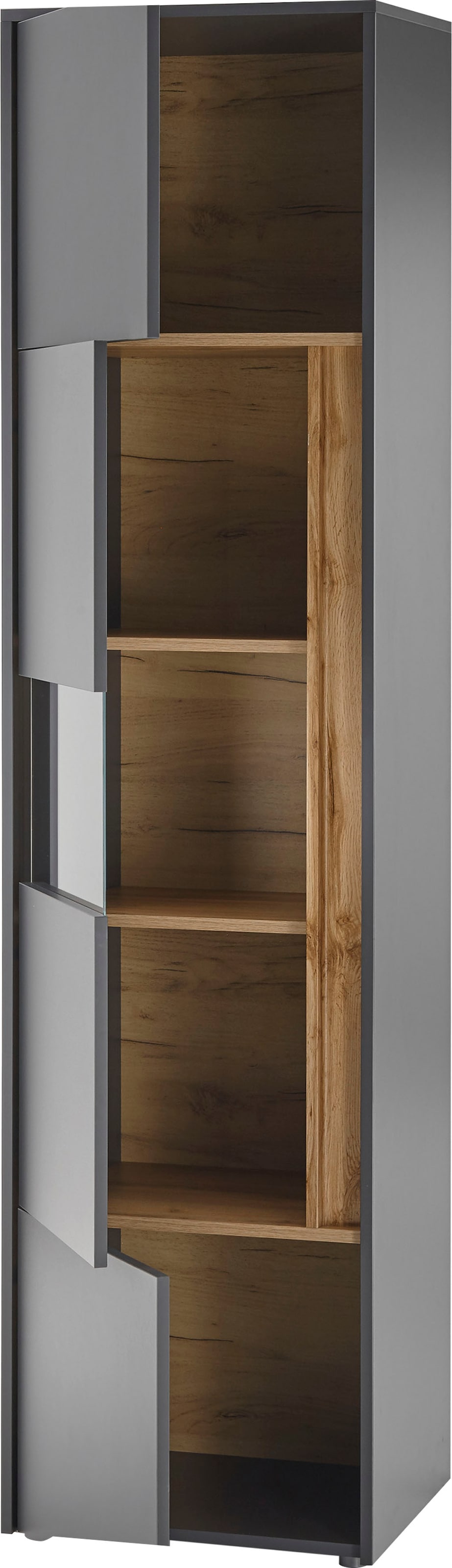 INOSIGN Wohnwand »City/Giron, moderne Anbauwand, Komplettset in vielen Farben verfügbar«, (Set, 4 St.), enthält zwei Vitrinen, ein Lowboard & ein Wandboard