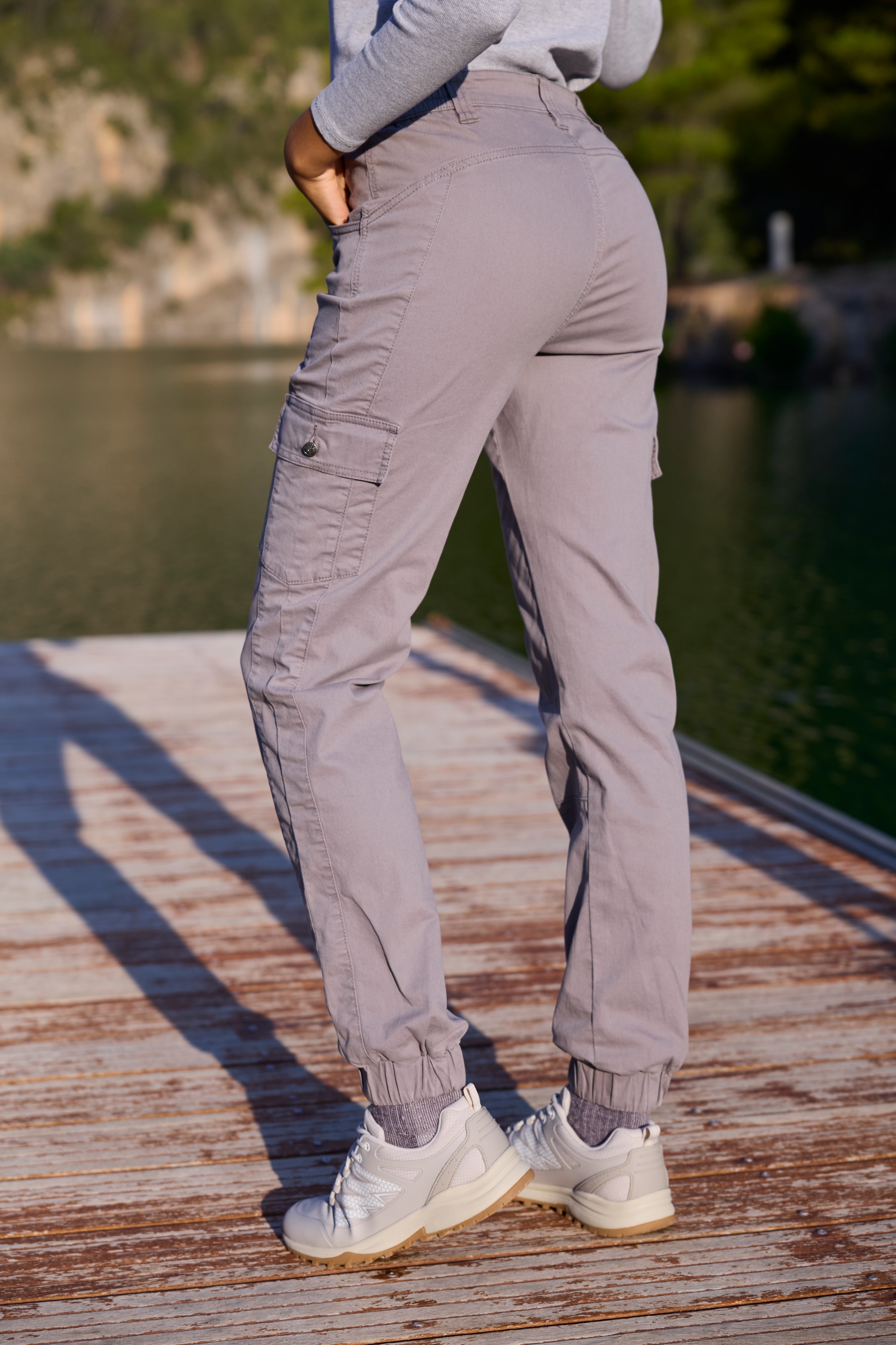 Vivance active Trekkinghose »Cargo Jeans Optik«, Baumwollmix mit Cargo Taschen