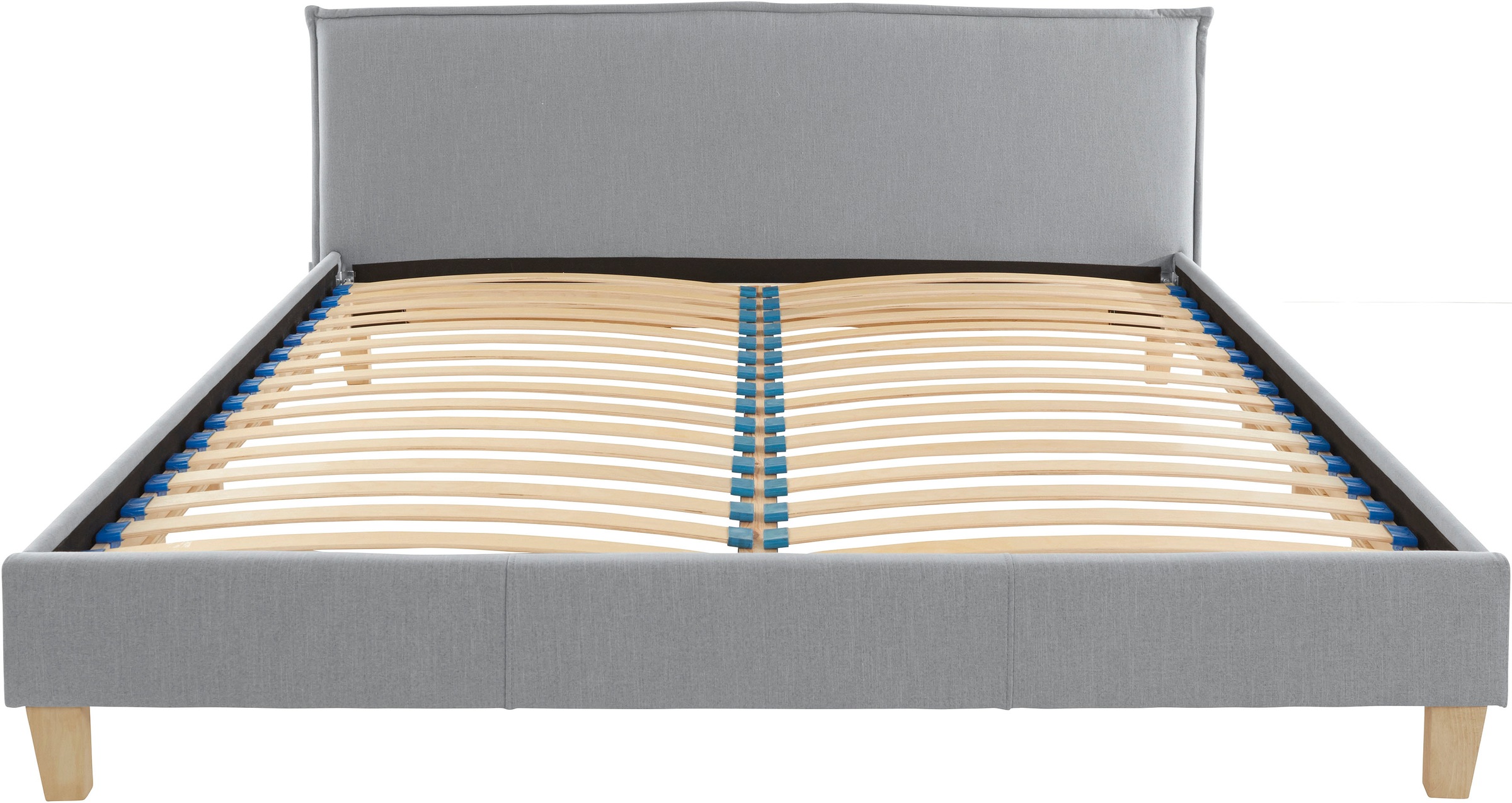 OTTO products Polsterbett »Heddi«, in 5 Breiten: von 90cm-200cm, Biese am Kopfteil, Strukturstoff
