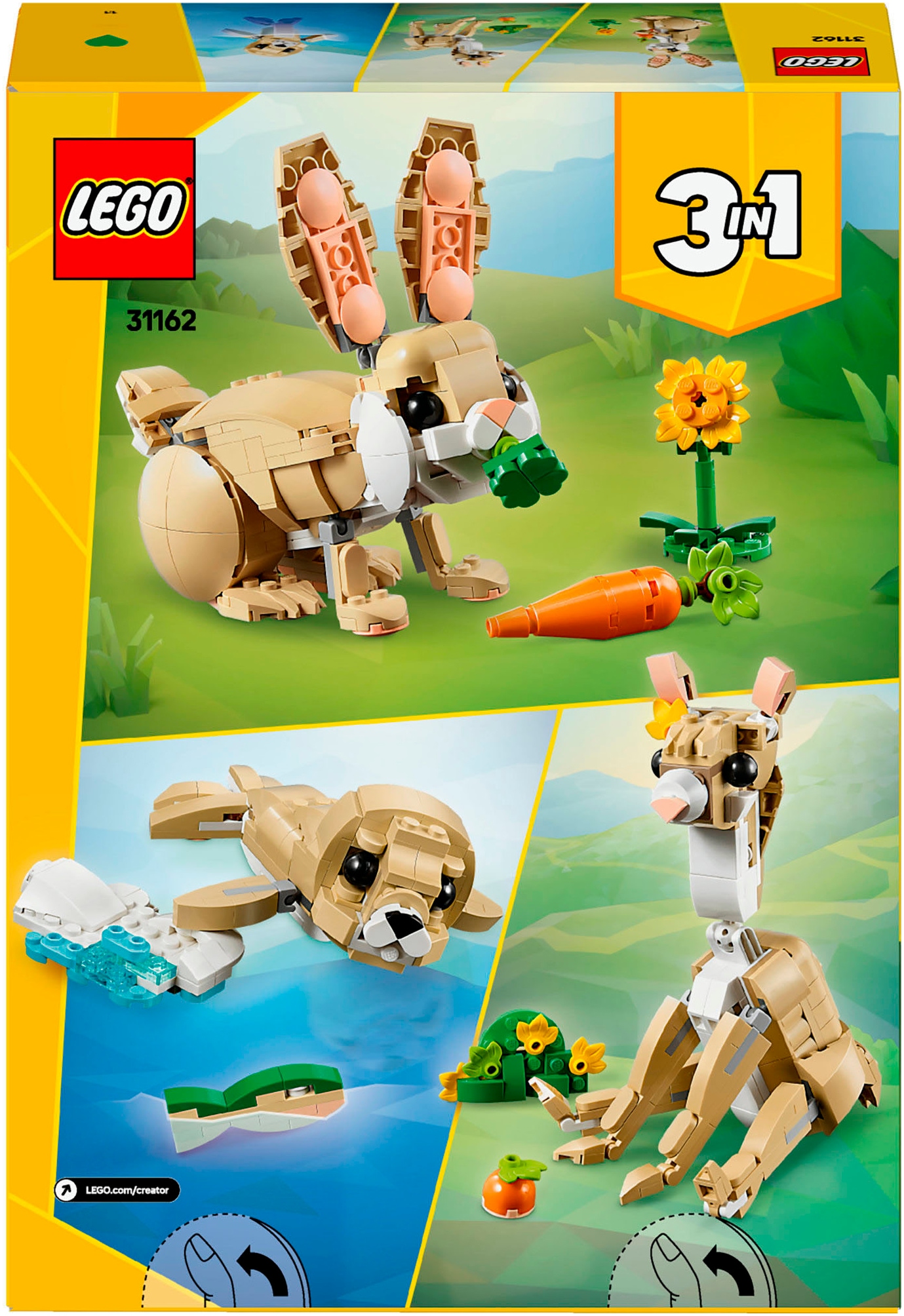 LEGO® Konstruktionsspielsteine »Häschen (31162), LEGO Creator«, (326 St.), Made in Europe