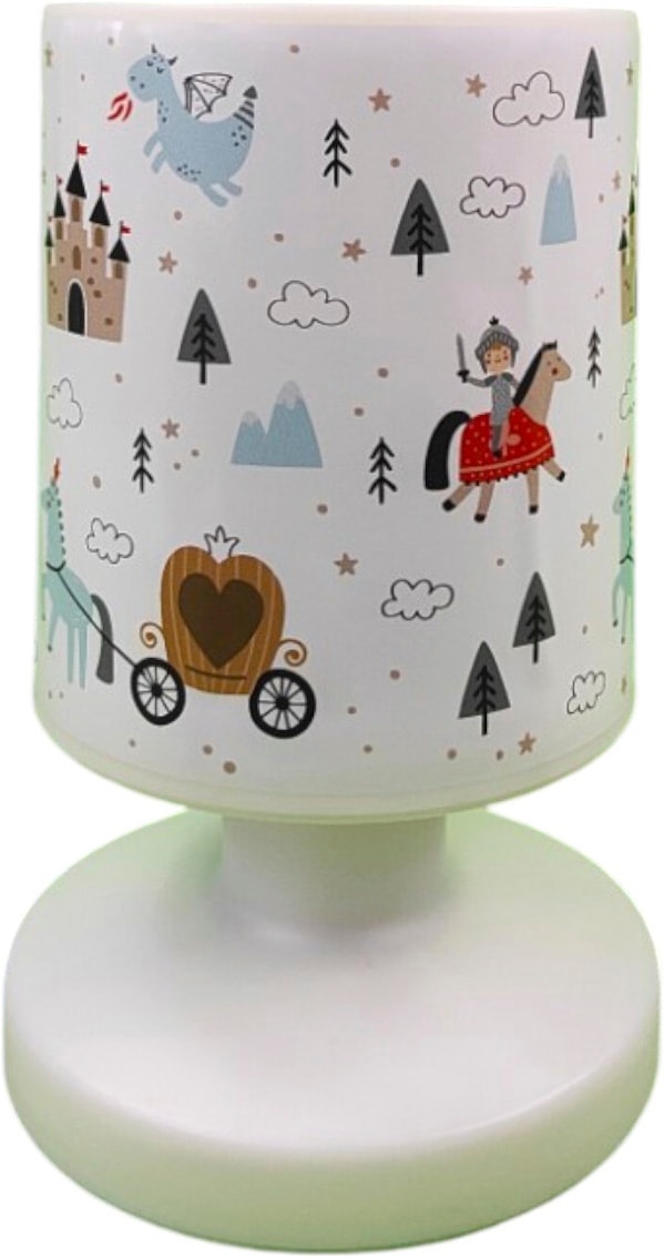 niermann LED Nachttischlampe »Kinderlampe mit Motiv "Ritter Theo", Akku-Leuchte für Kinderzimmer« LED-Modul 1 Stk. Warmweiß kabellos nutzbar, per USB aufladbar