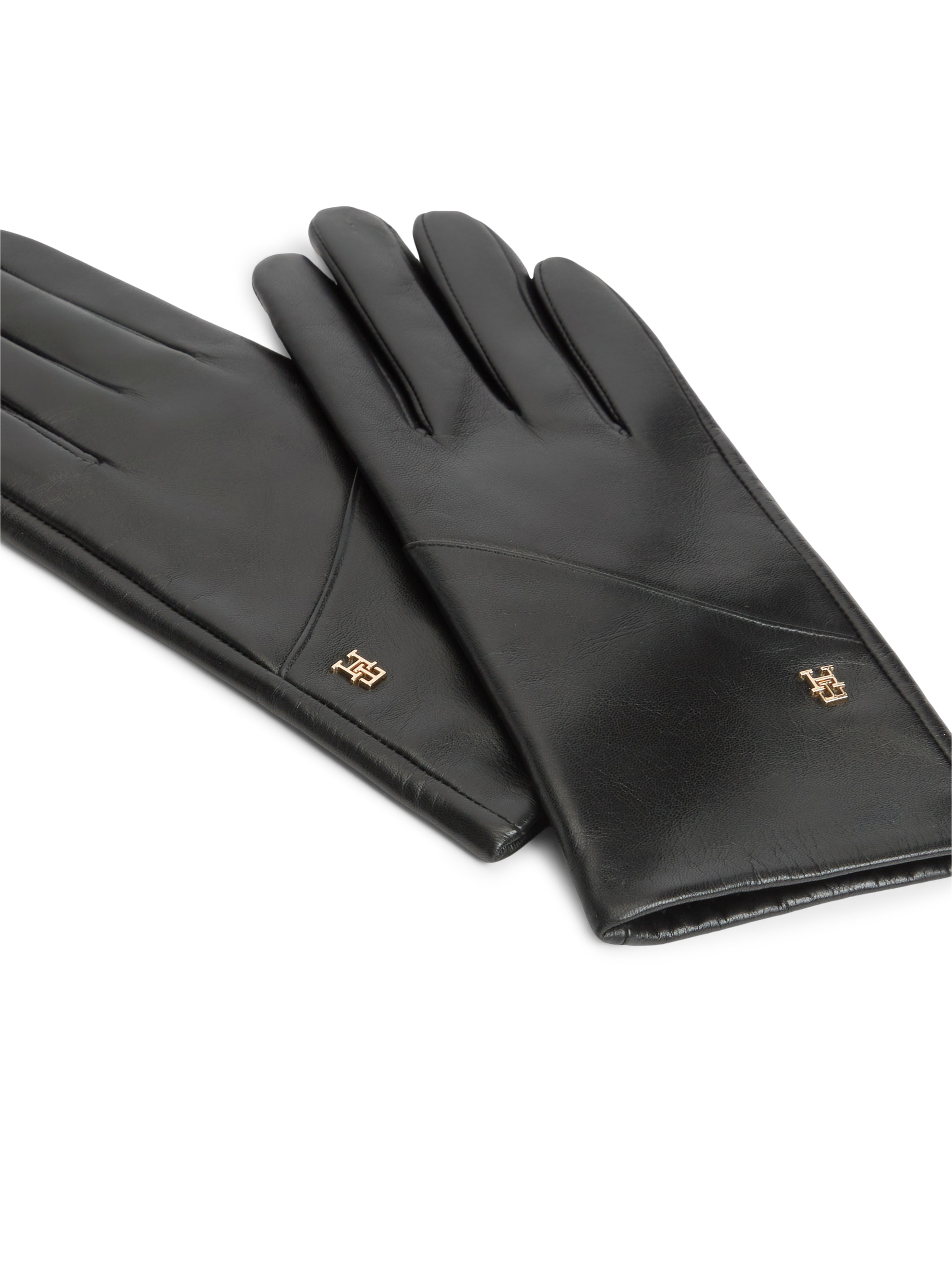 Tommy Hilfiger Lederhandschuhe »ELEVATED CHIC LEATHER GLOVES« Regular fit mit Markenlogo