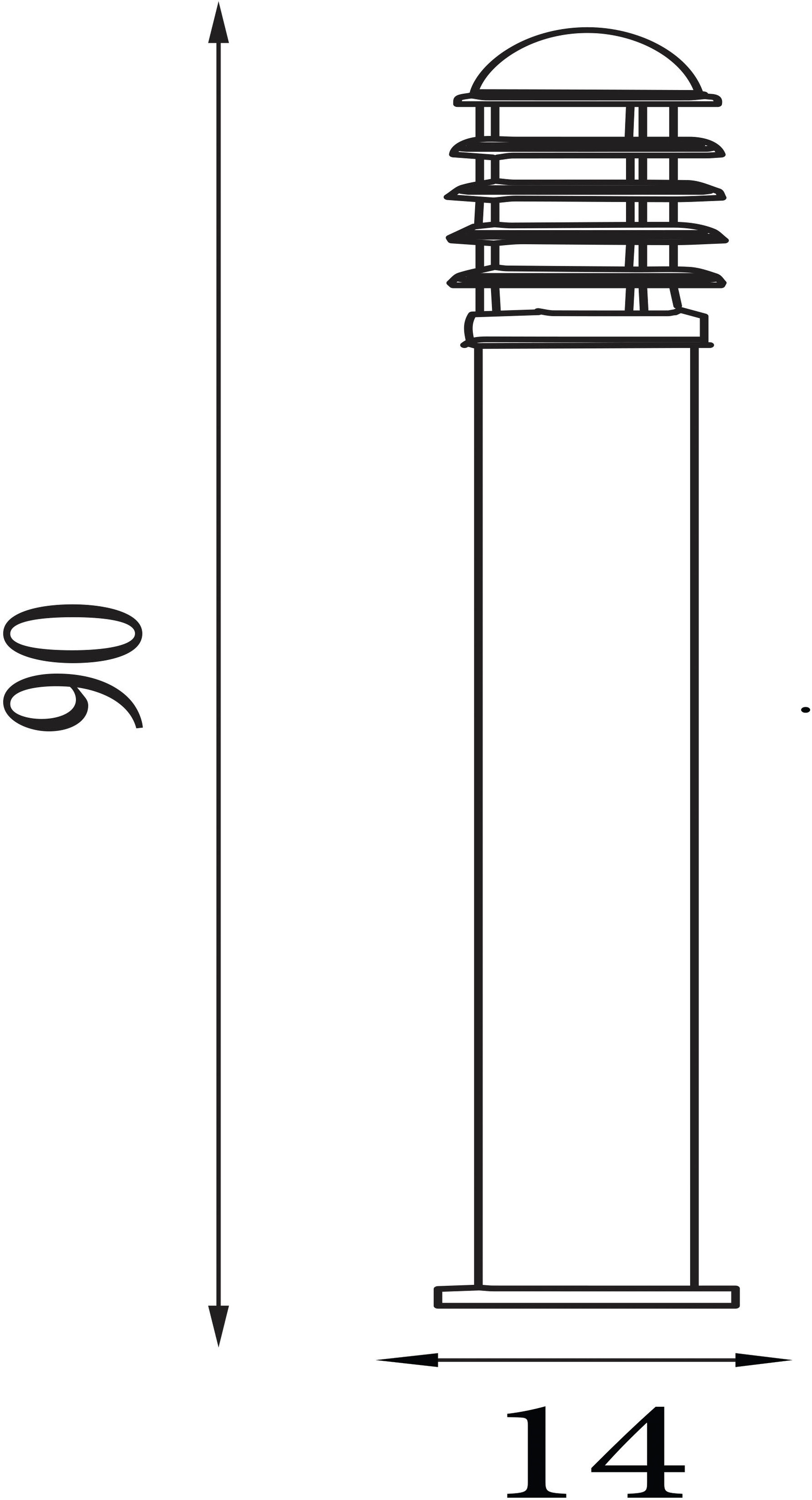 Searchlight Außen-Stehlampe »Louvre Außenpfosten - Edelstahlmetall und Polycarbonat« E27 1 Stk.
