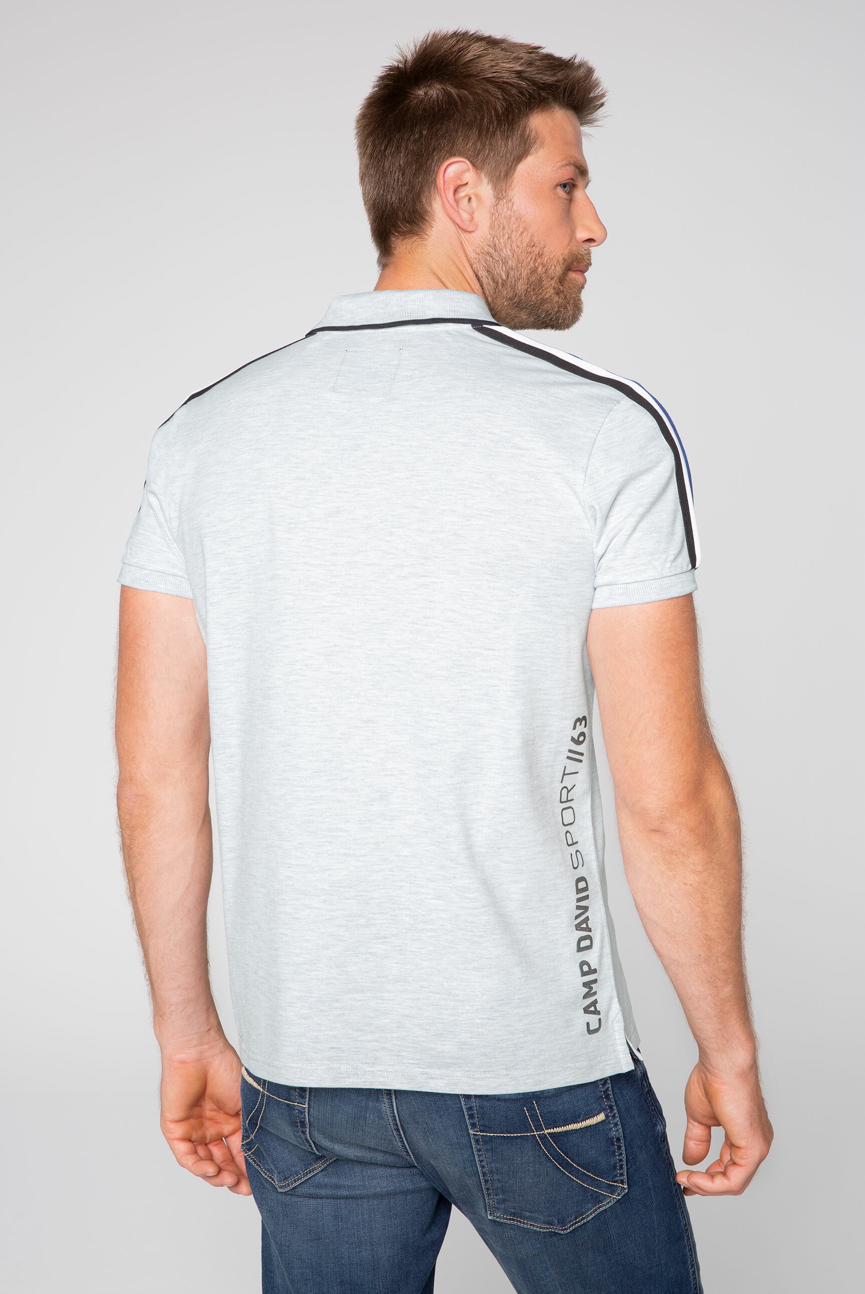 CAMP DAVID Poloshirt, mit Metallic-Print