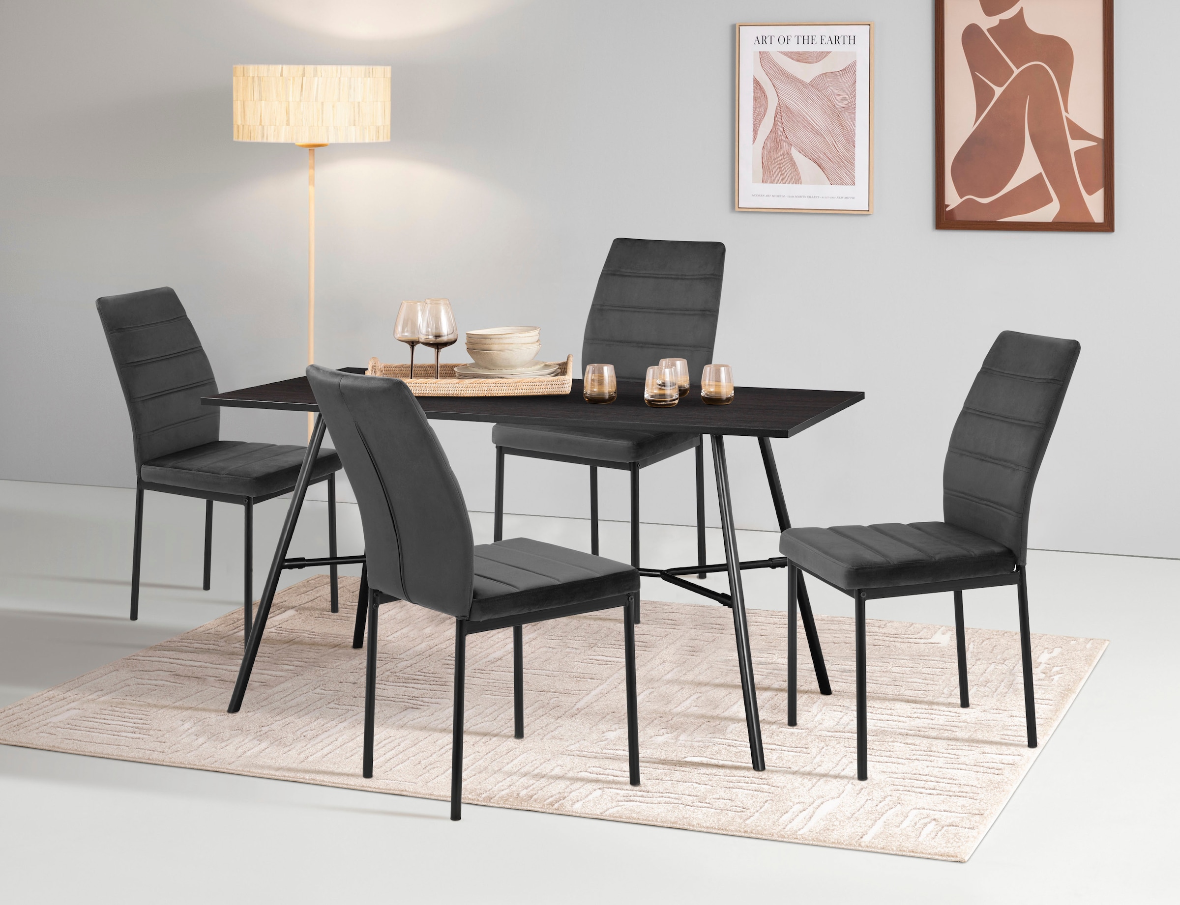 INOSIGN Essgruppe »Canningtone, TOPSELLER!, OTTOs Choice« Esszimmer, Essgruppe, Sitzgruppe TOPSELLER!, Metall Gestell, Tischplatte MDF mit...