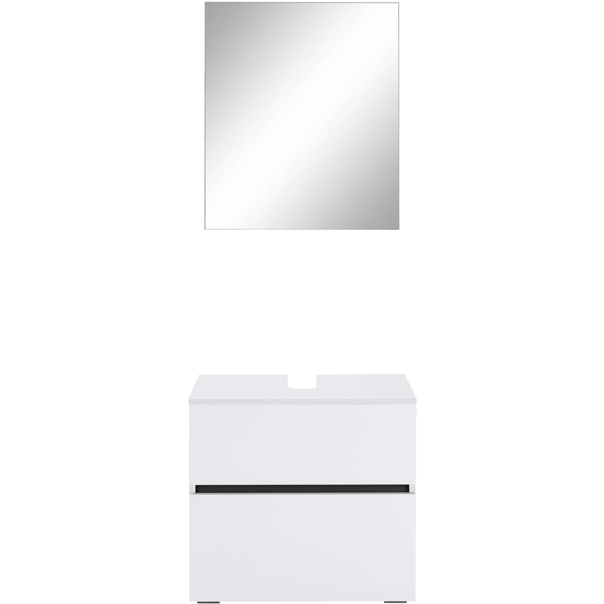 Home affaire Badmöbel-Set »Wisla«, (Set, 2 St.), Spiegelschrank, WBU mit Siphonausschnitt u. Push-to-open, Breite 60 cm