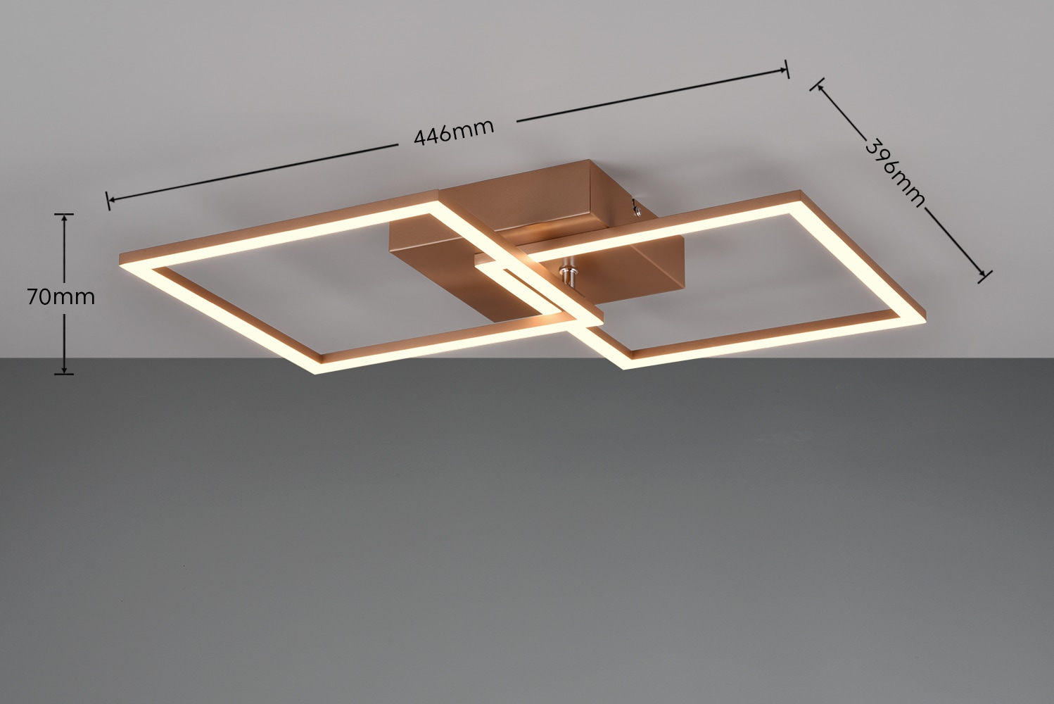 my home LED Deckenleuchte »ANTJE, Deckenlampe, schwenkbare LED-Rechtecke«, 2 flammig, Leuchtmittel LED-Board | LED fest integriert, Wand- und Deckenmontage möglich