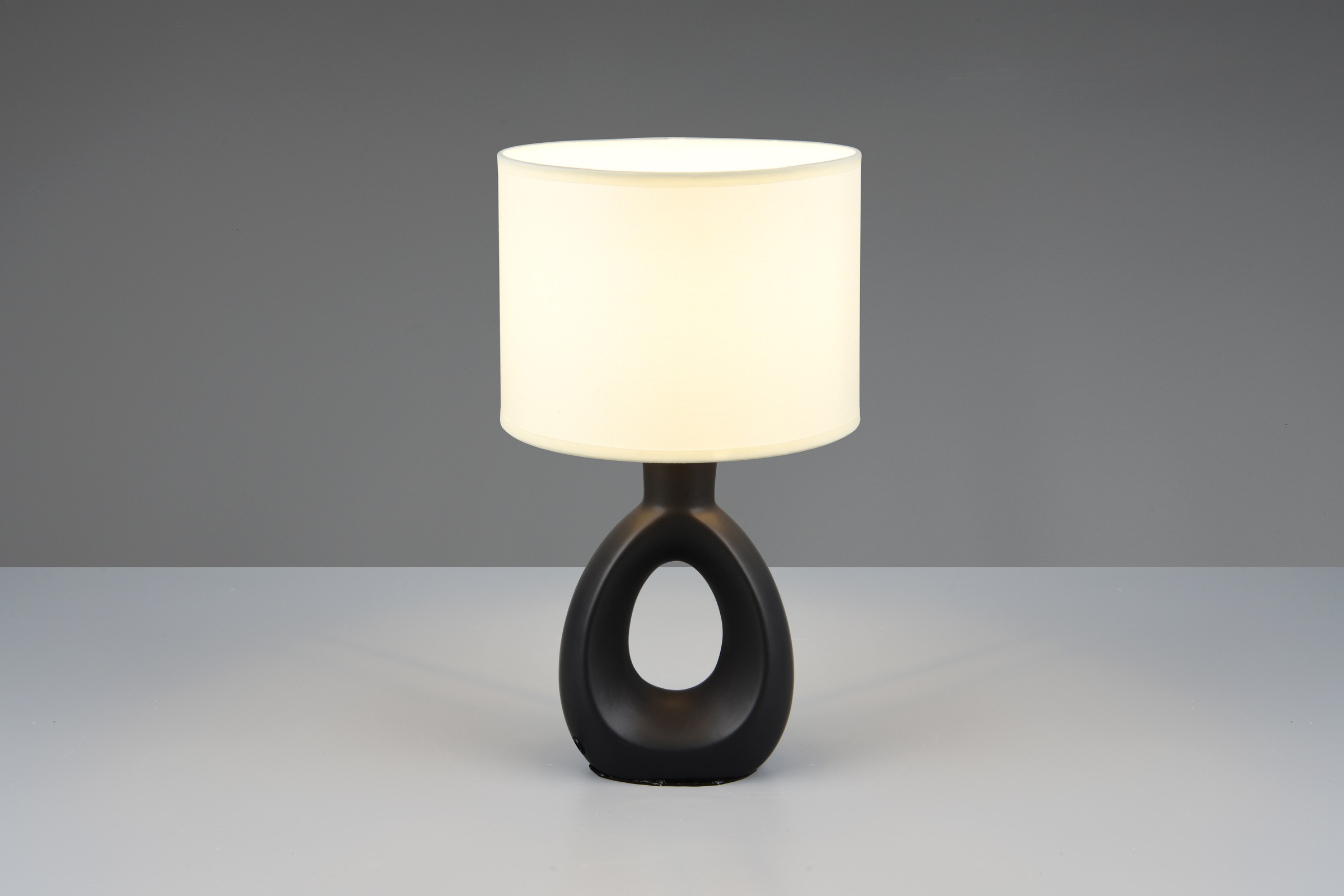 Leonique Tischlampe »Charmont, Deko Tischleuchte mit Stoffschirm, Schnurschalter exkl 1xE14«, 1 flammig, Leuchtmittel E14 | Leuchtmittel wechselbar, max. 40W, Ø 20cm Höhe 35,5 cm Nachttischleuchte Tischlampe Kommode