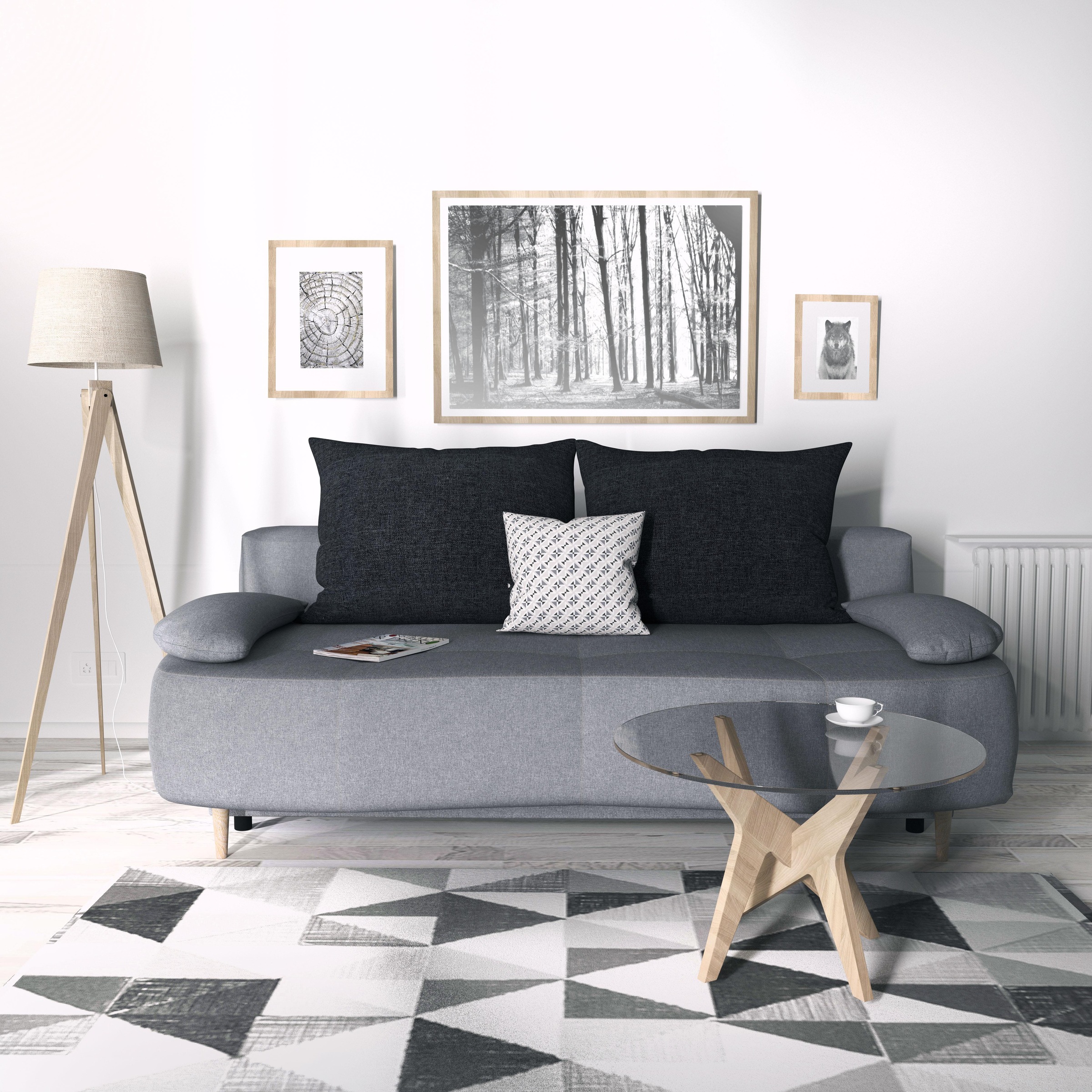 Home affaire Schlafsofa »Alina«, mit Bettfunktion und Bettkasten, Federkern, losen Kissen
