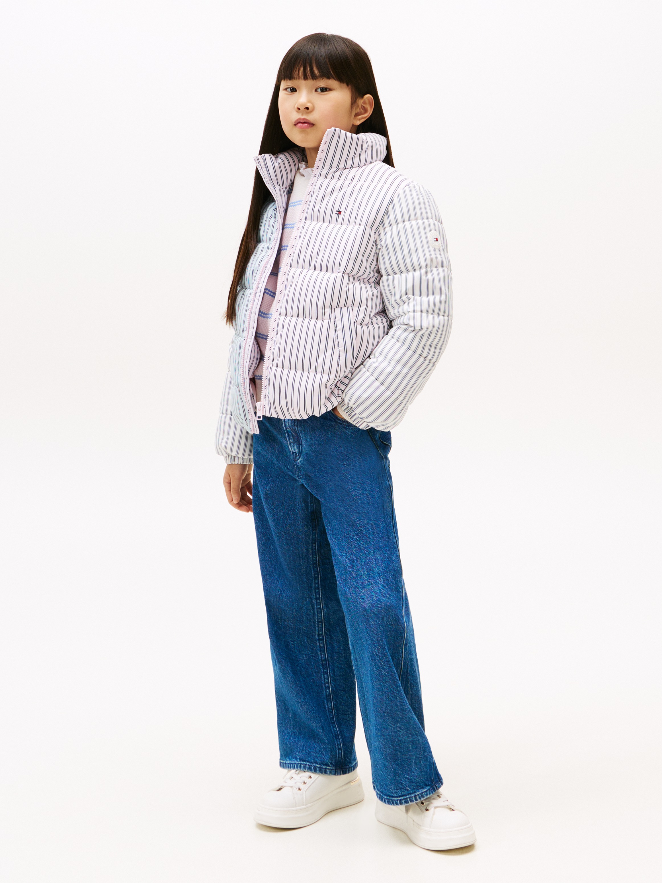 Tommy Hilfiger Steppjacke »MIX STRIPE PUFFER«, für Kinder bis 16 Jahre, cooles Streifen-Design